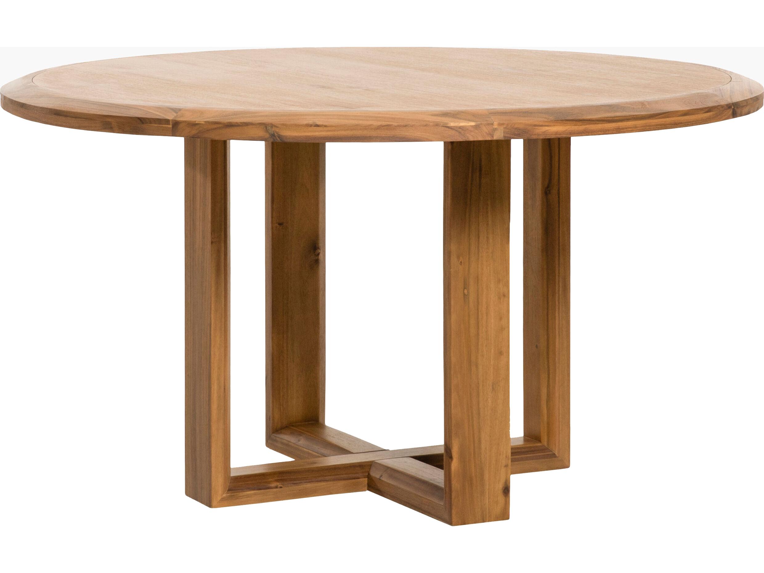 Surya Northbank Round Wood Wheat Dining Table