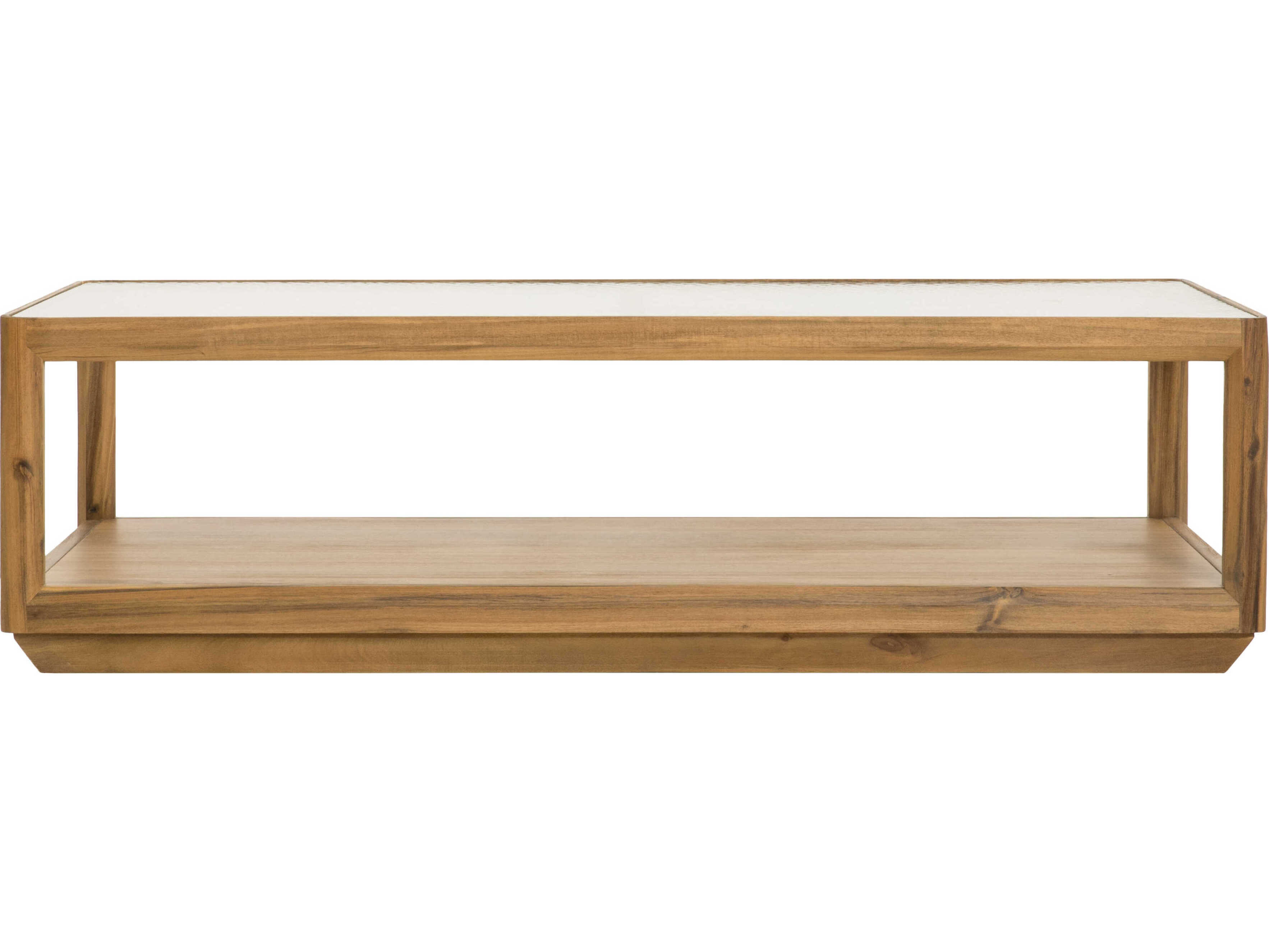 Surya Northbank Rectangular Glass Wheat Clear Coffee Table