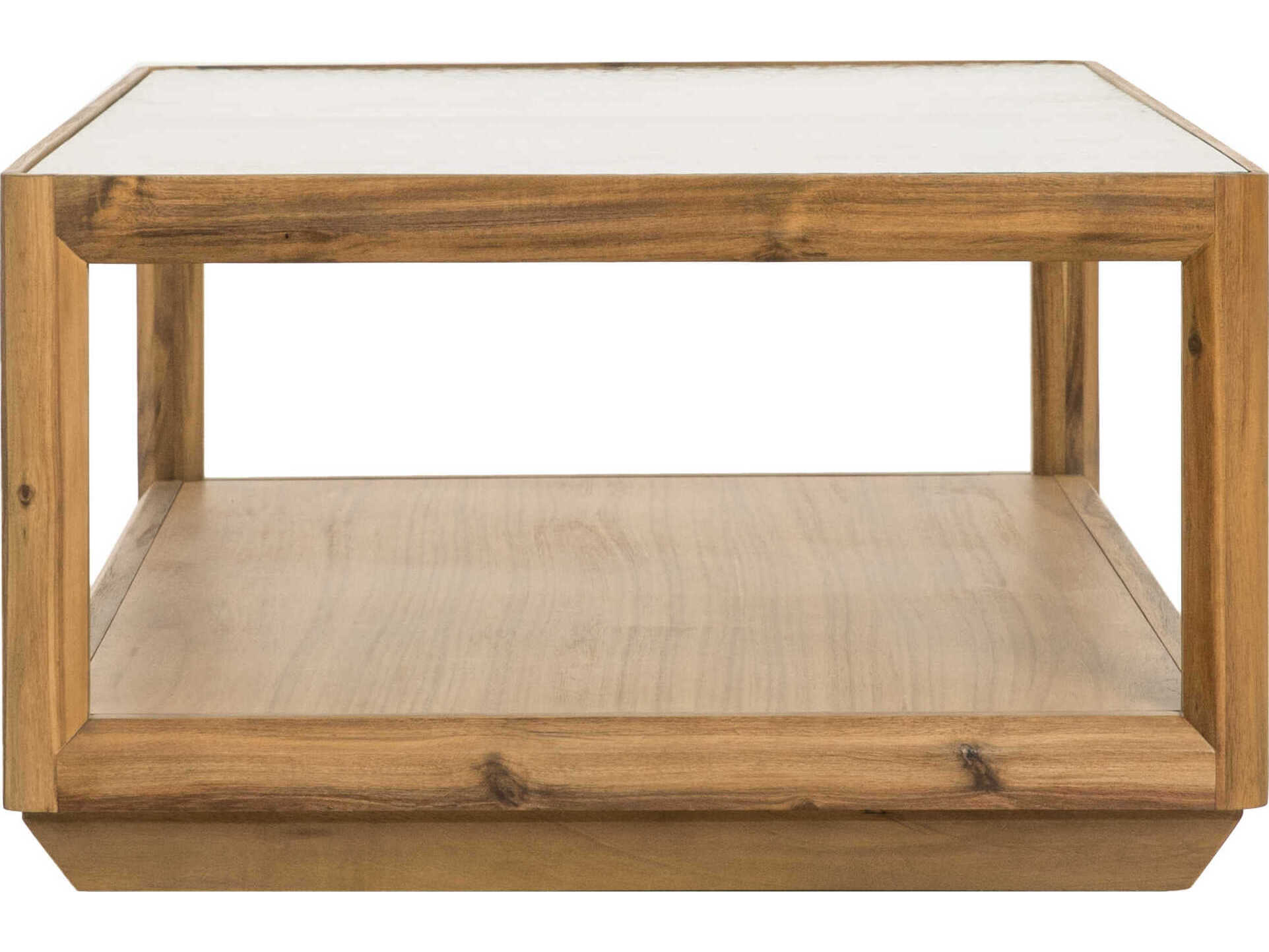 Surya Northbank Rectangular Glass Wheat Clear Coffee Table