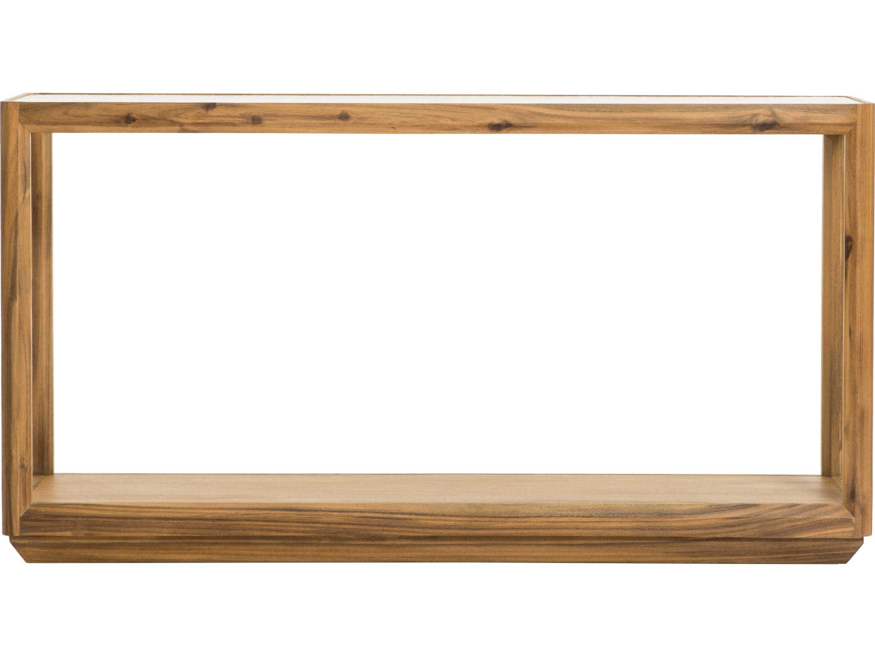 Surya Northbank Rectangular Glass Wheat Clear Console Table