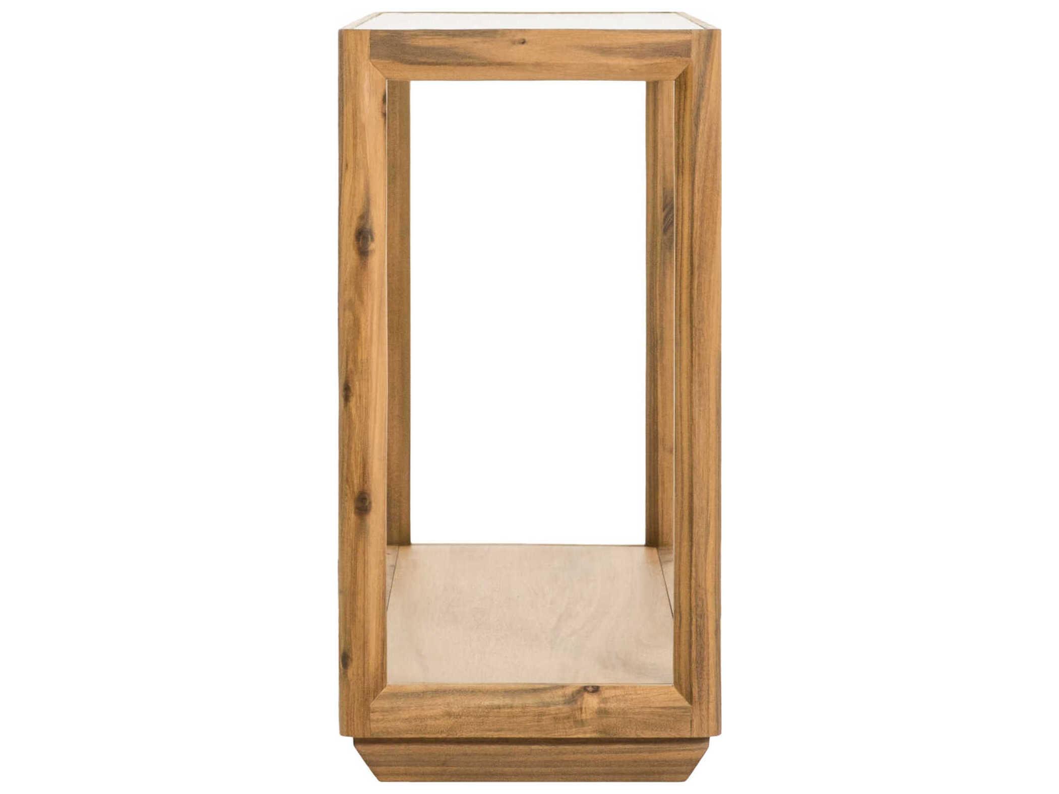 Surya Northbank Rectangular Glass Wheat Clear Console Table