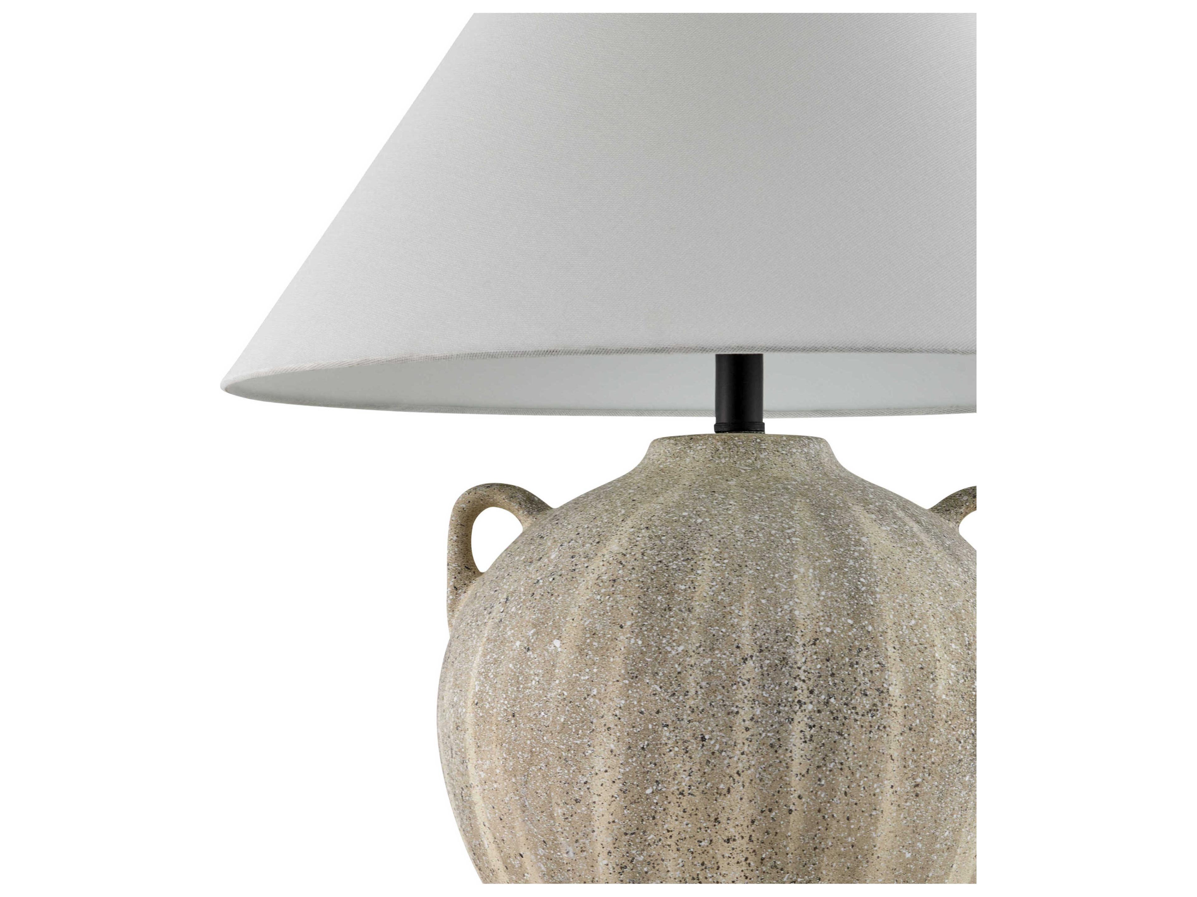 Surya Nivalis Gray White Linen Table Lamp