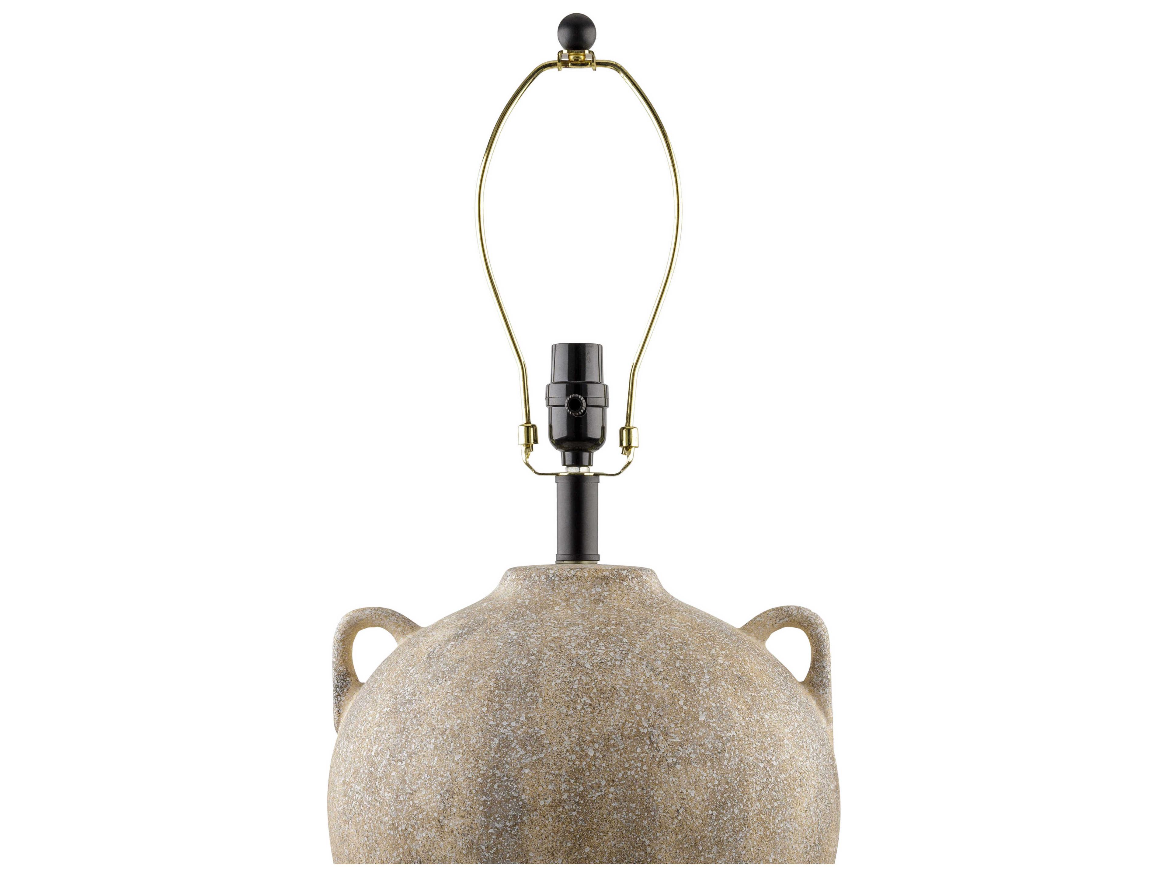 Surya Nivalis Gray White Linen Table Lamp