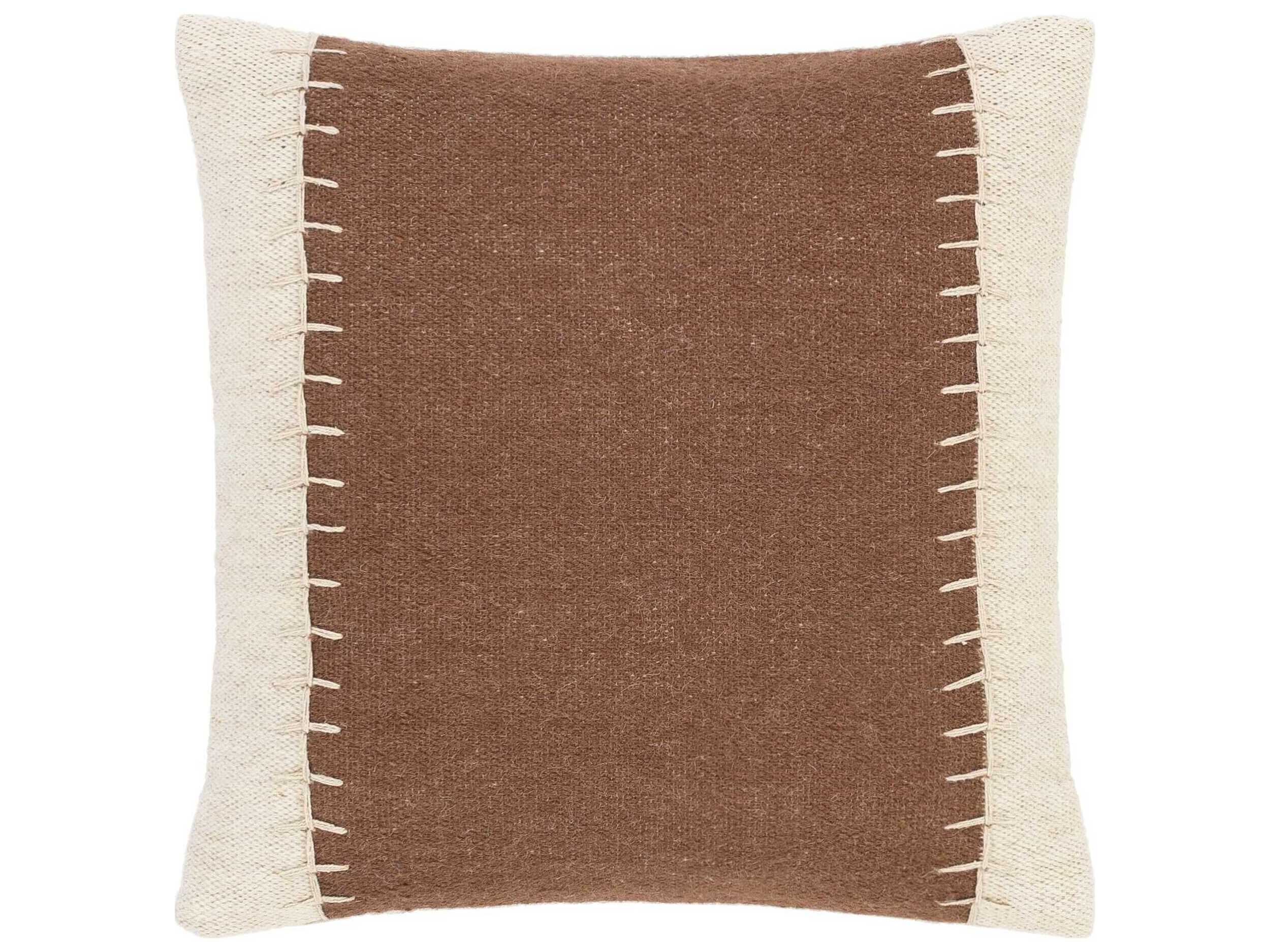 Surya Niko Dark Brown / Ivory / Off-White Pillow