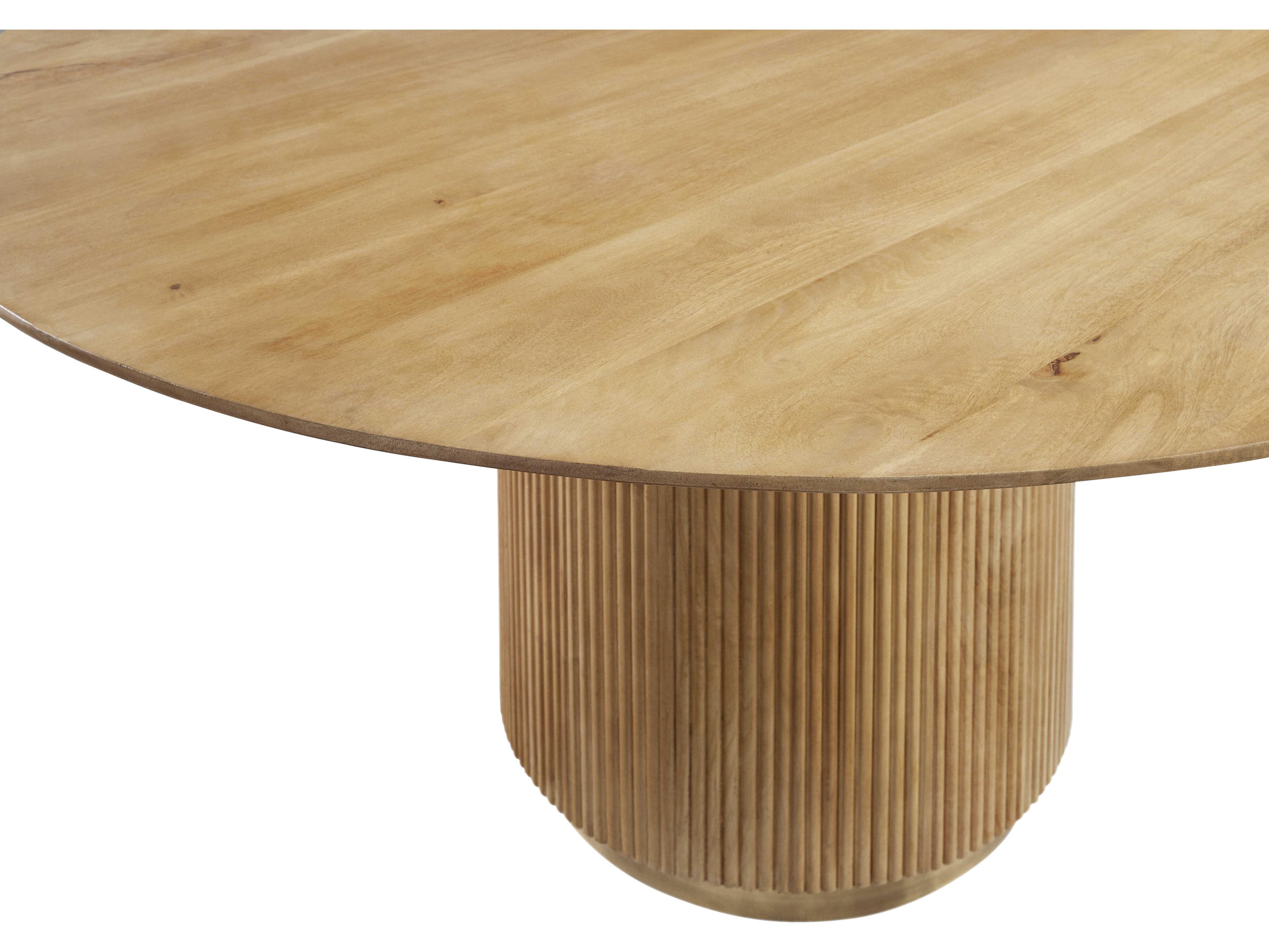 Surya Nems Round Wood Clear Gold Dining Table