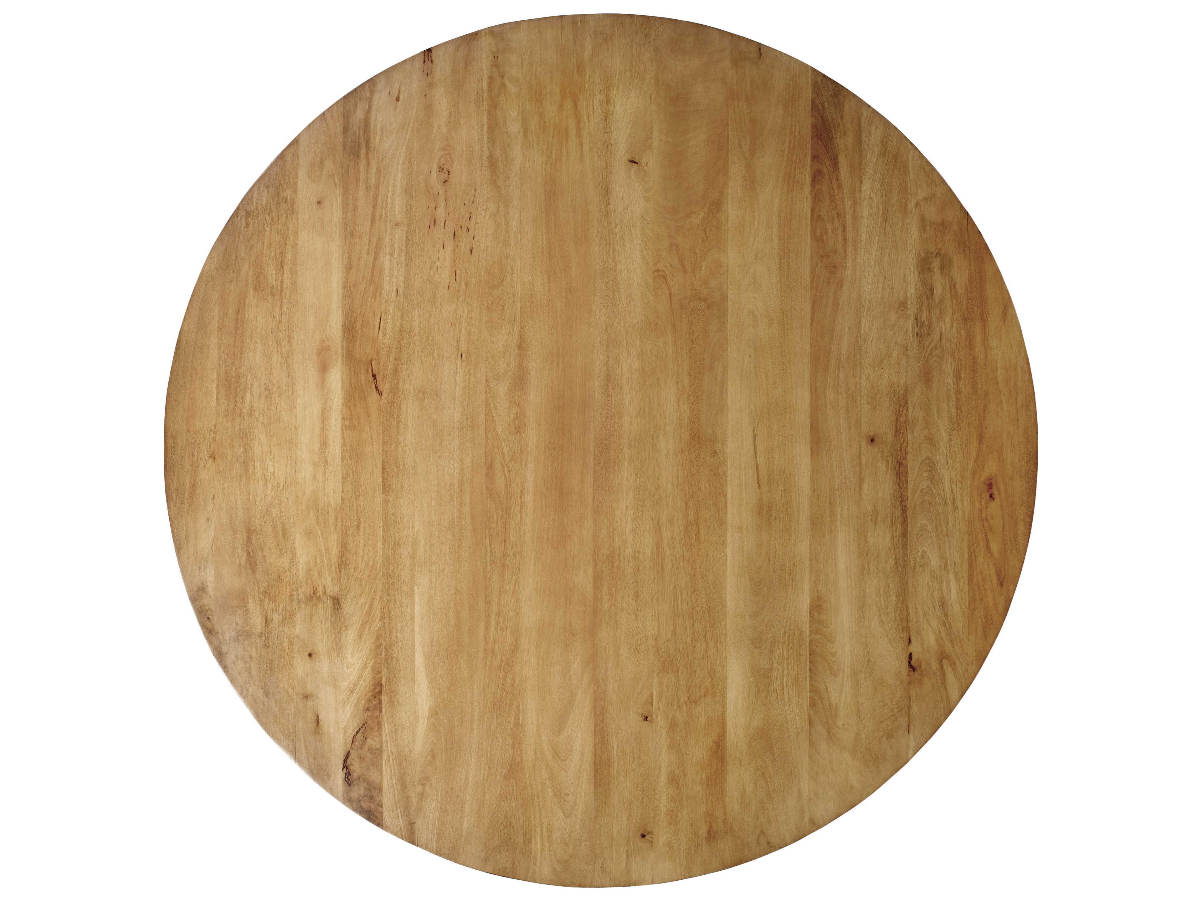 Surya Nems Round Wood Clear Gold Dining Table