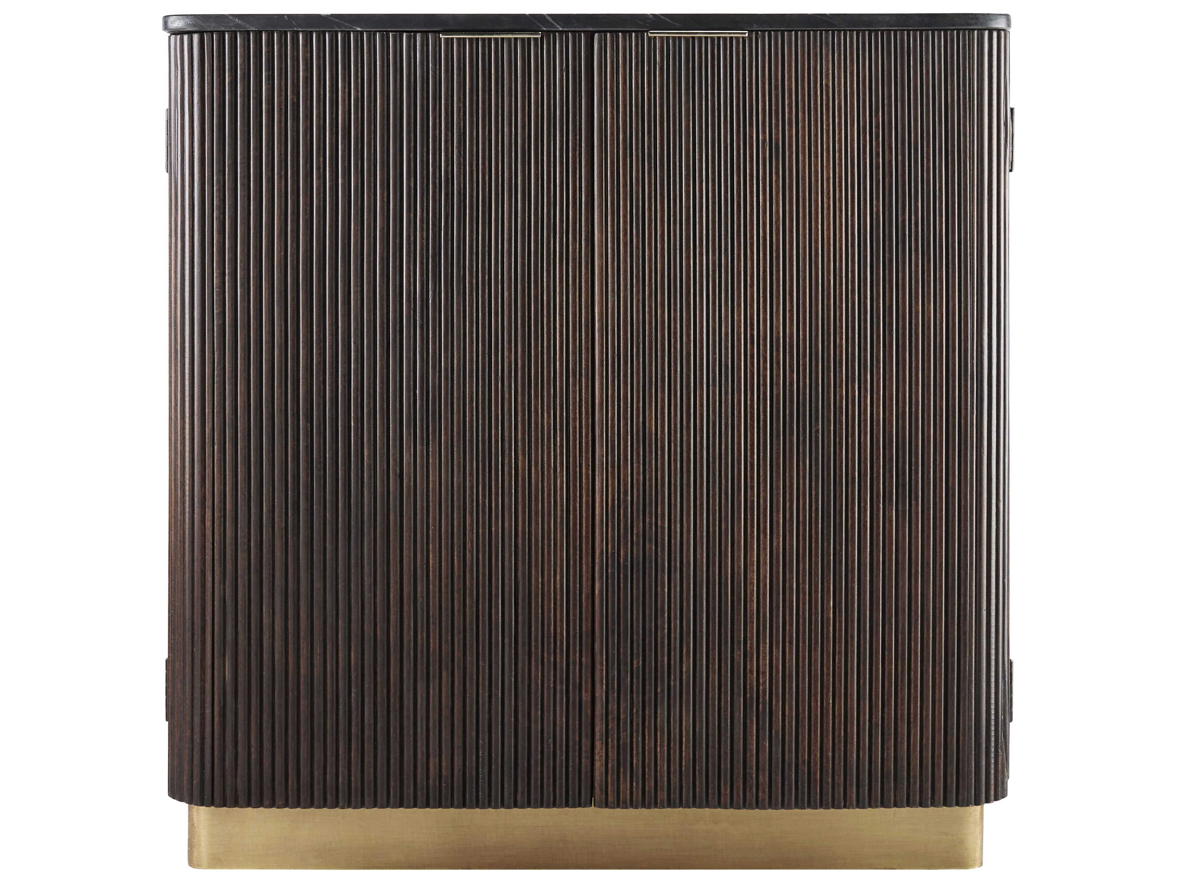 Surya Nems 34" Mango Wood Black Dark Brown Gold Sideboard