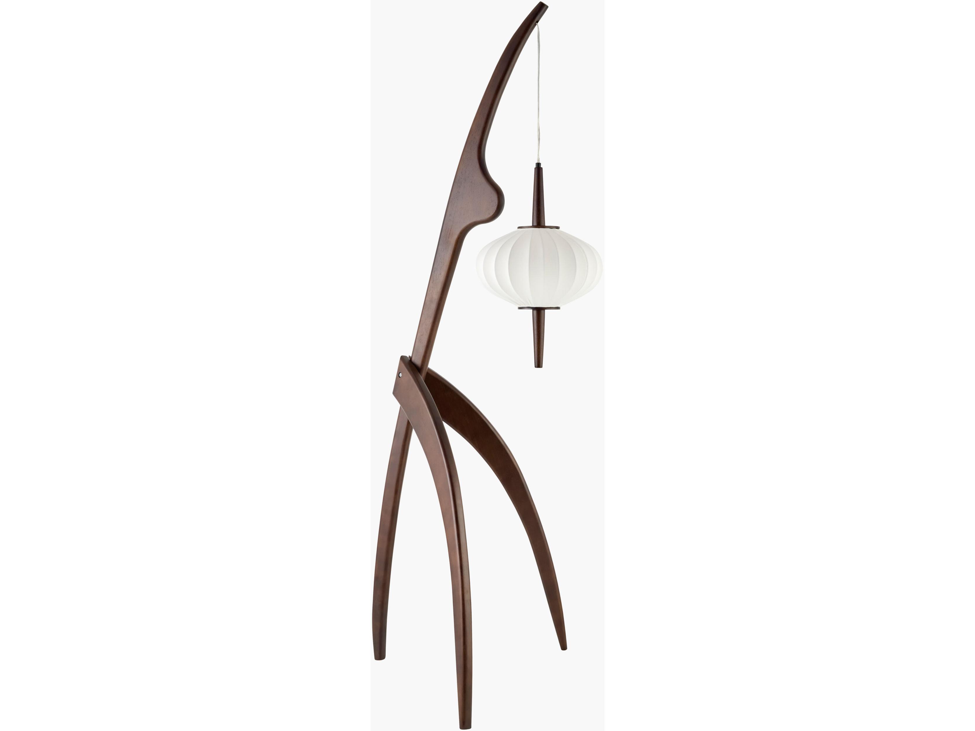 Surya Niamey Brown White Linen Floor Lamp