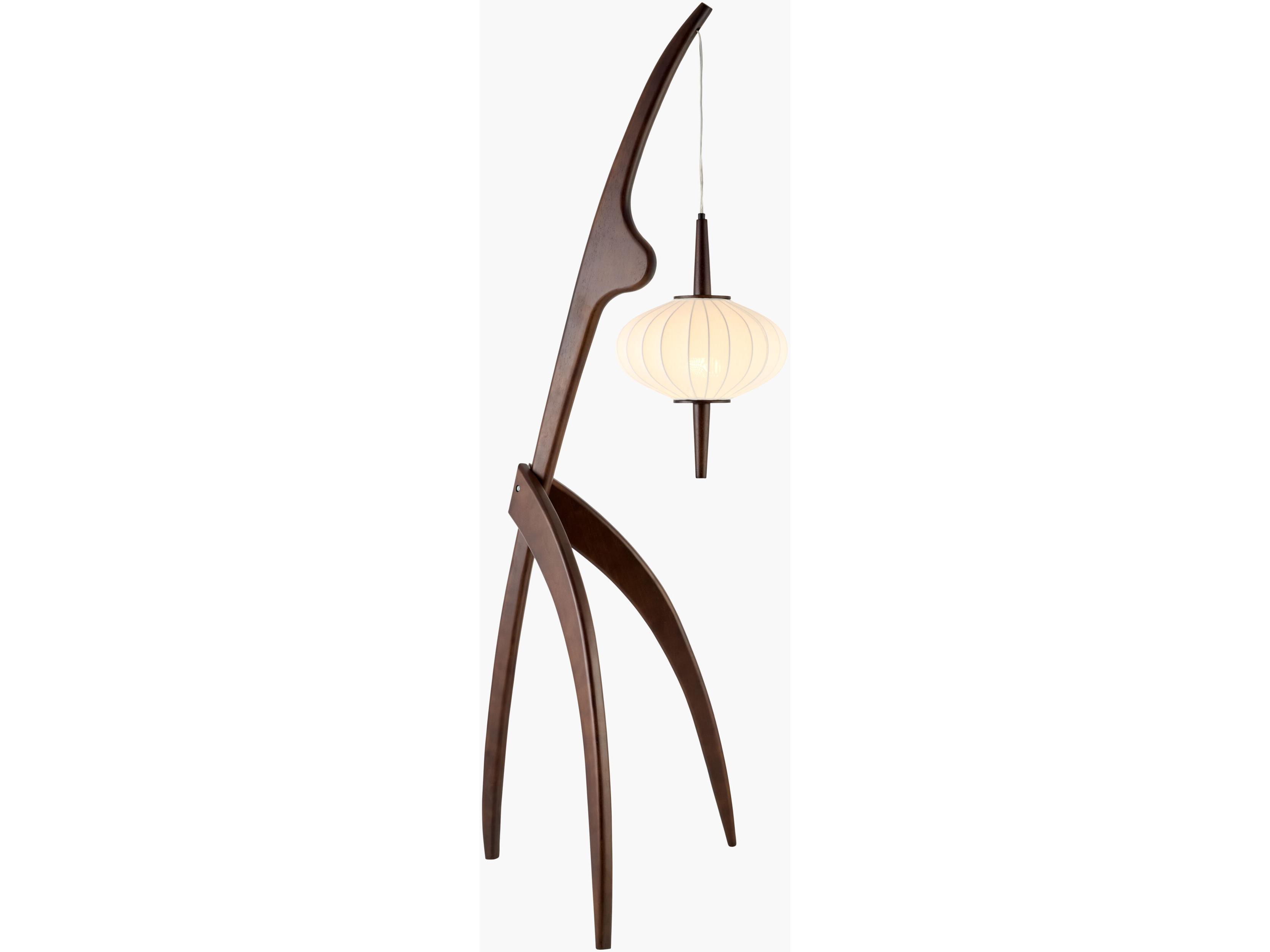 Surya Niamey Brown White Linen Floor Lamp