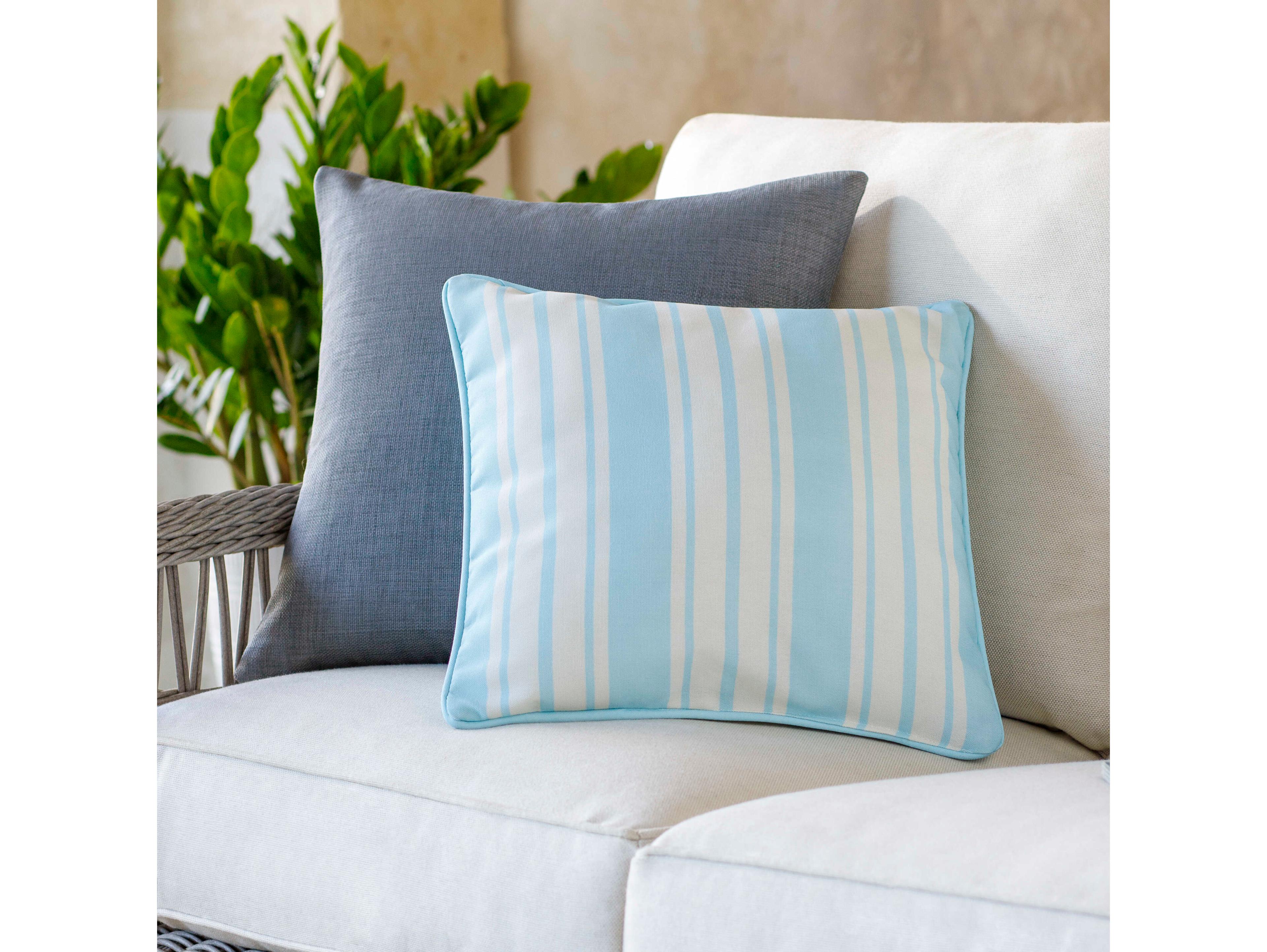 Surya Nautical Stripe Ivory Pillow