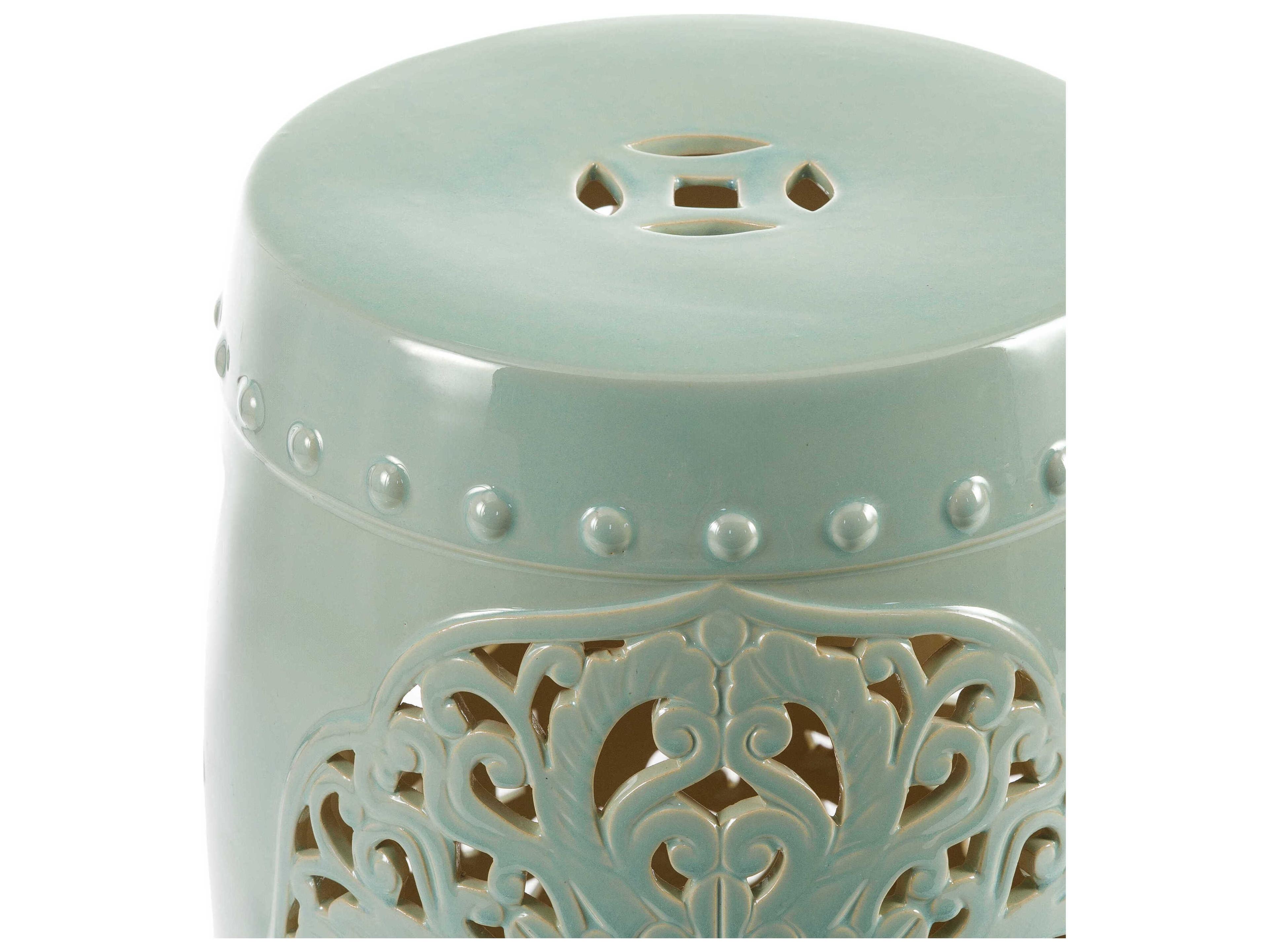 Surya Nusrat Seafoam Green Accent Stool