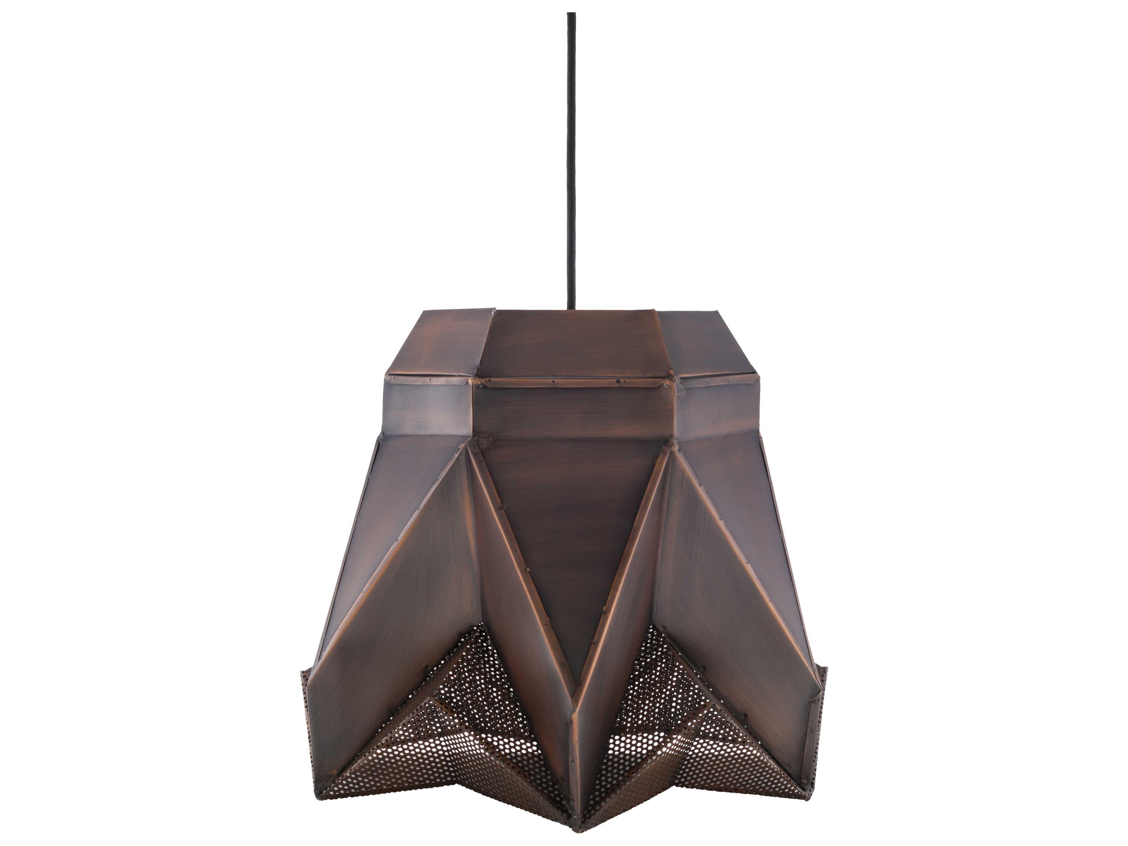 Surya Novara 1-Light Metallic Copper Geometric Pendant