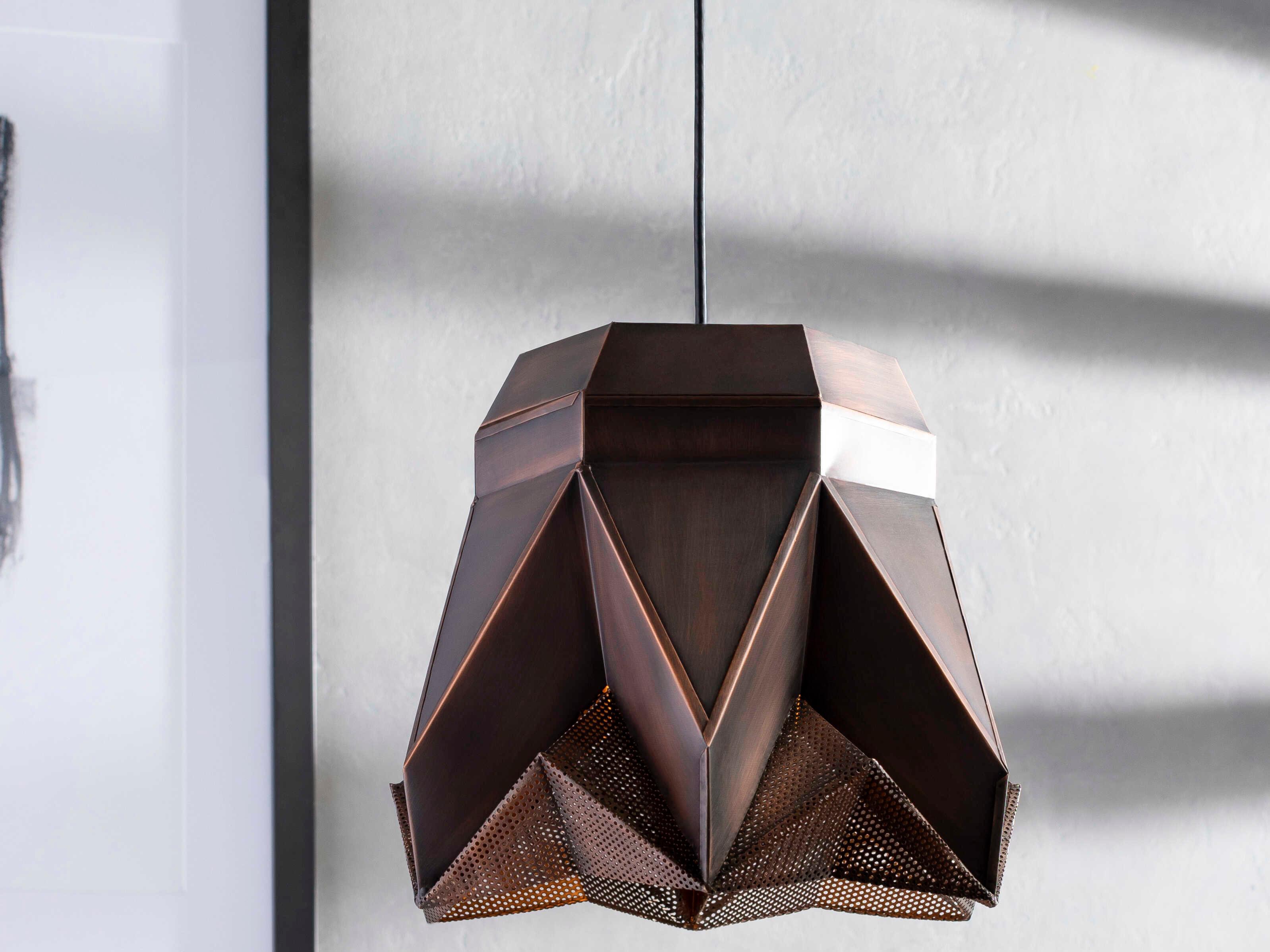 Surya Novara 1-Light Metallic Copper Geometric Pendant