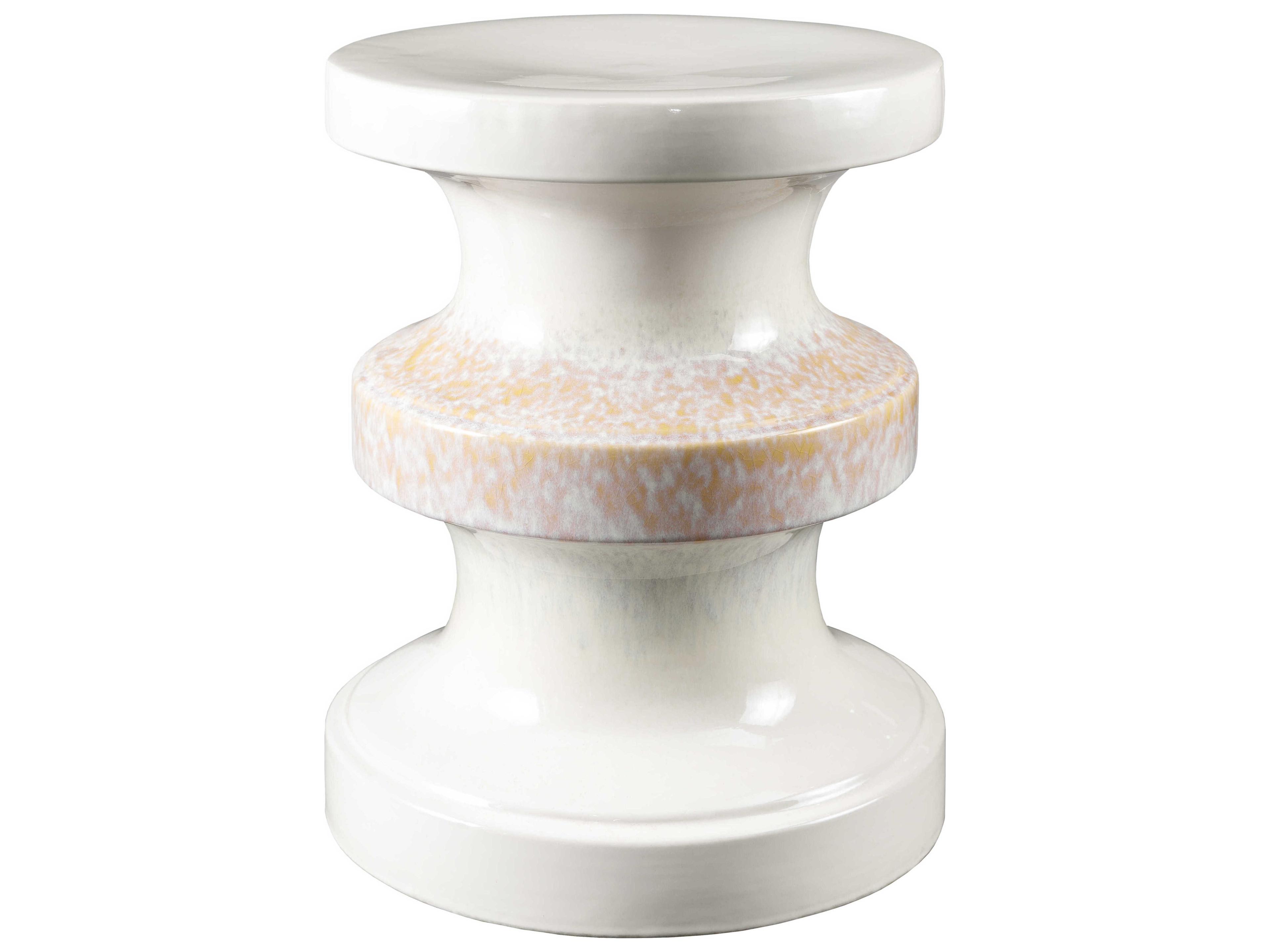 Surya Osambela Coral Cream Pink Accent Stool