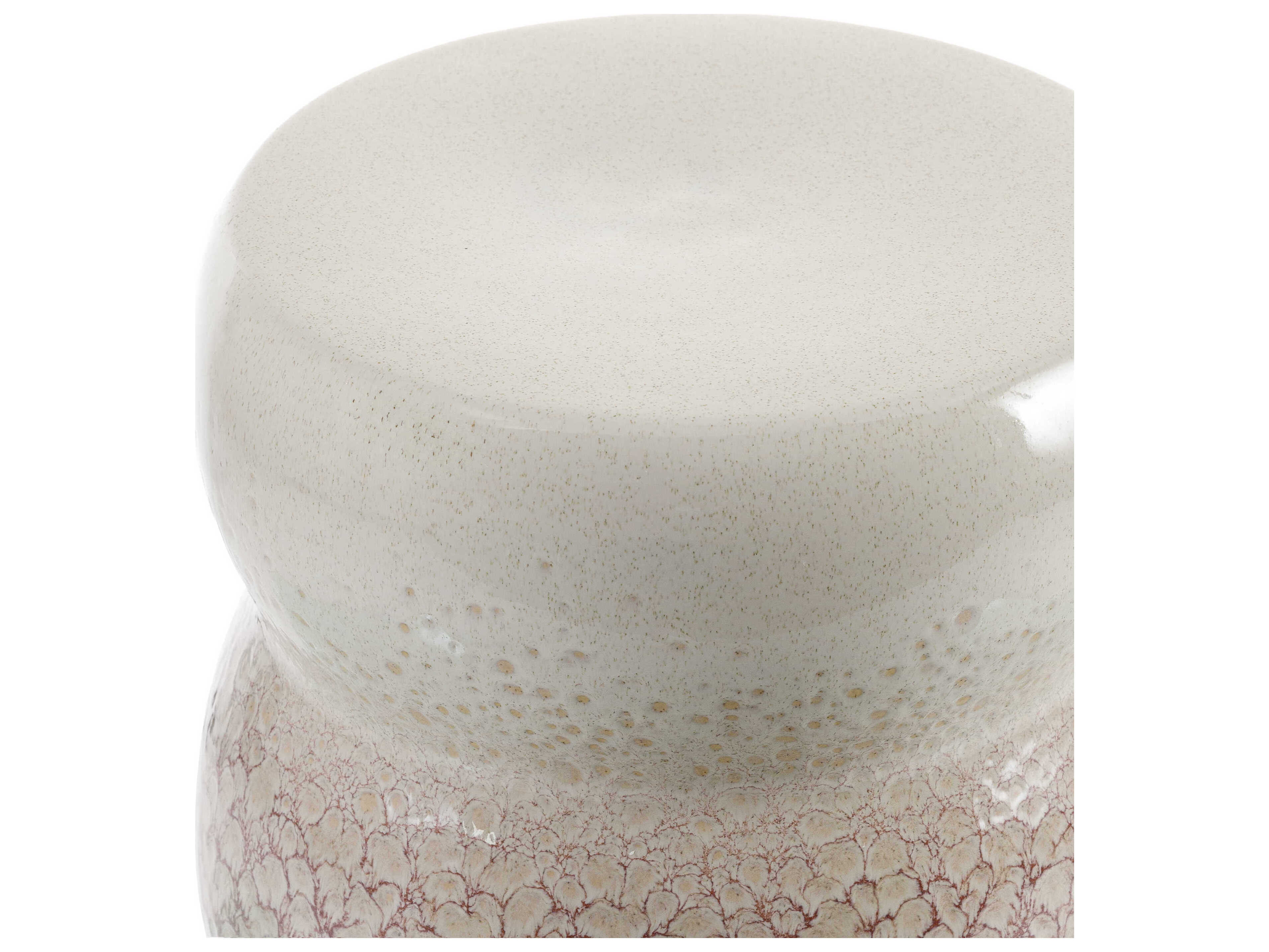 Surya Osambela Coral Cream Pink Accent Stool