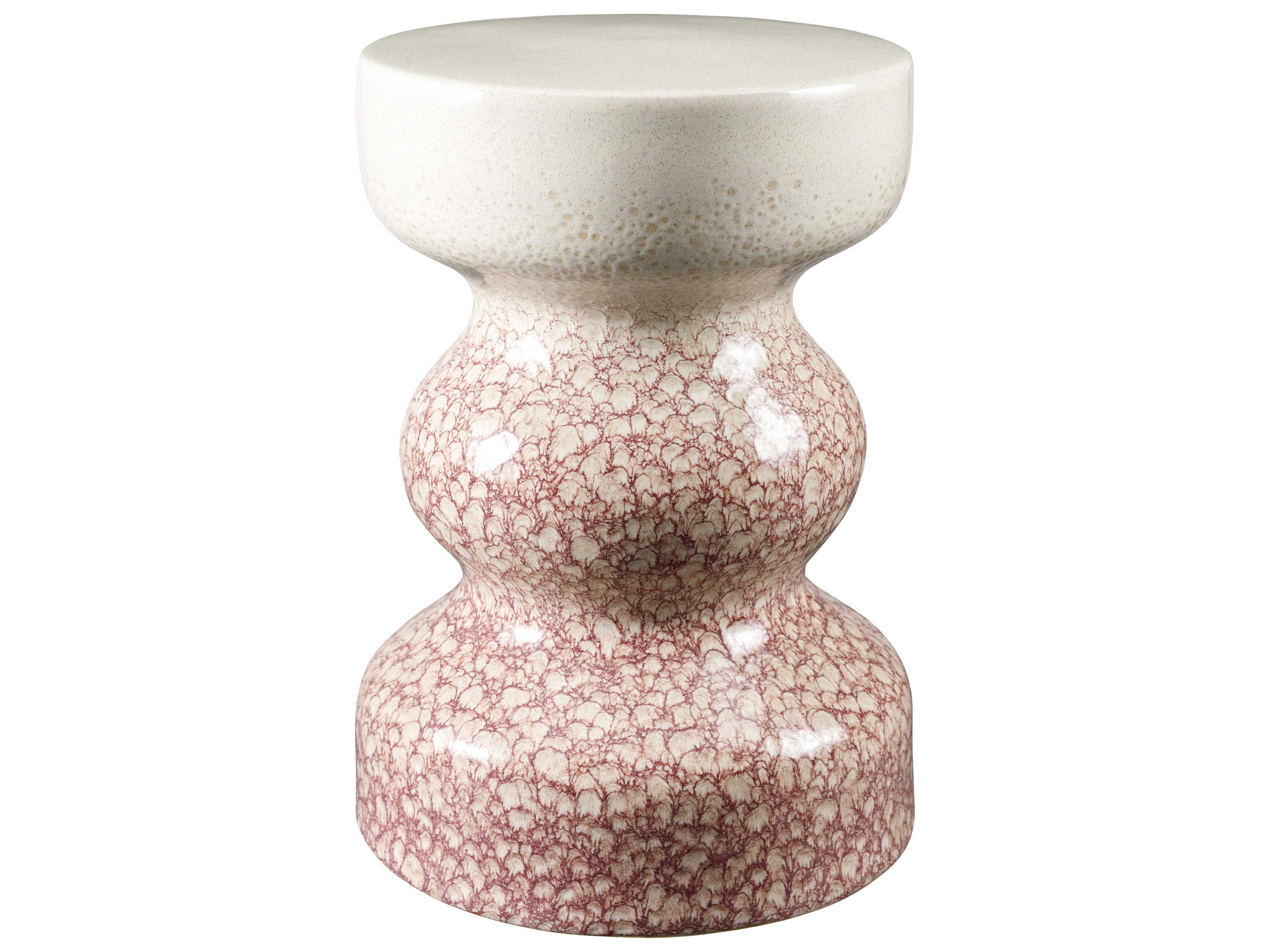 Surya Osambela Coral Pink Accent Stool
