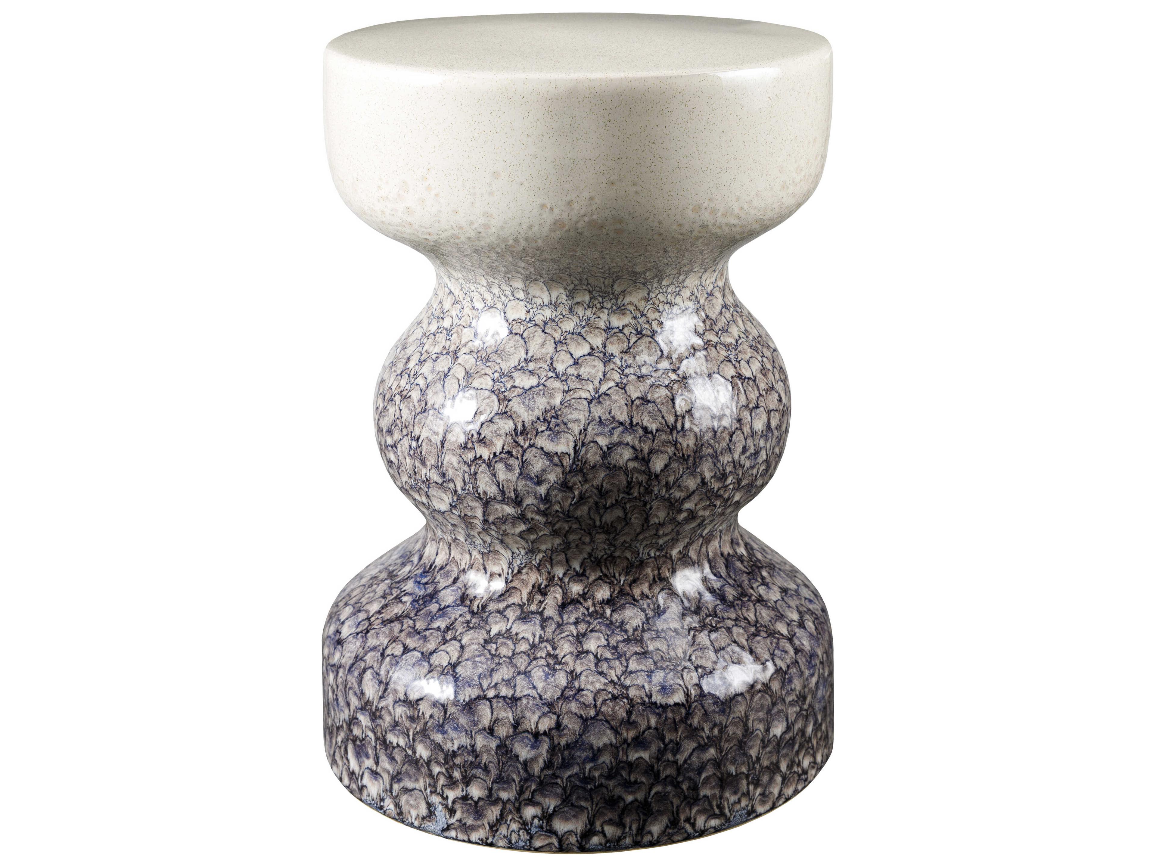 Surya Osambela Blue Accent Stool