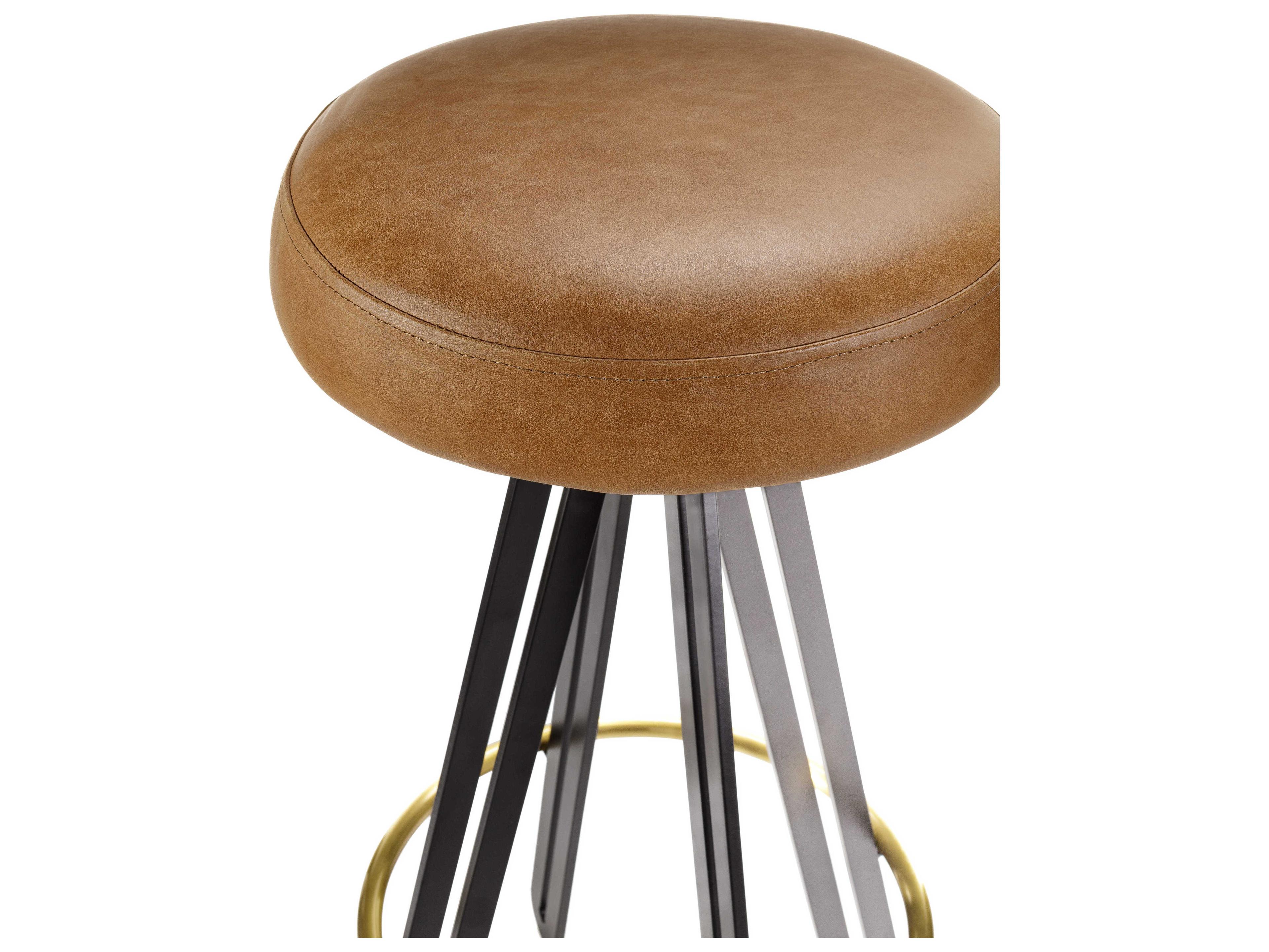 Surya Oberon Leather Bar Stool