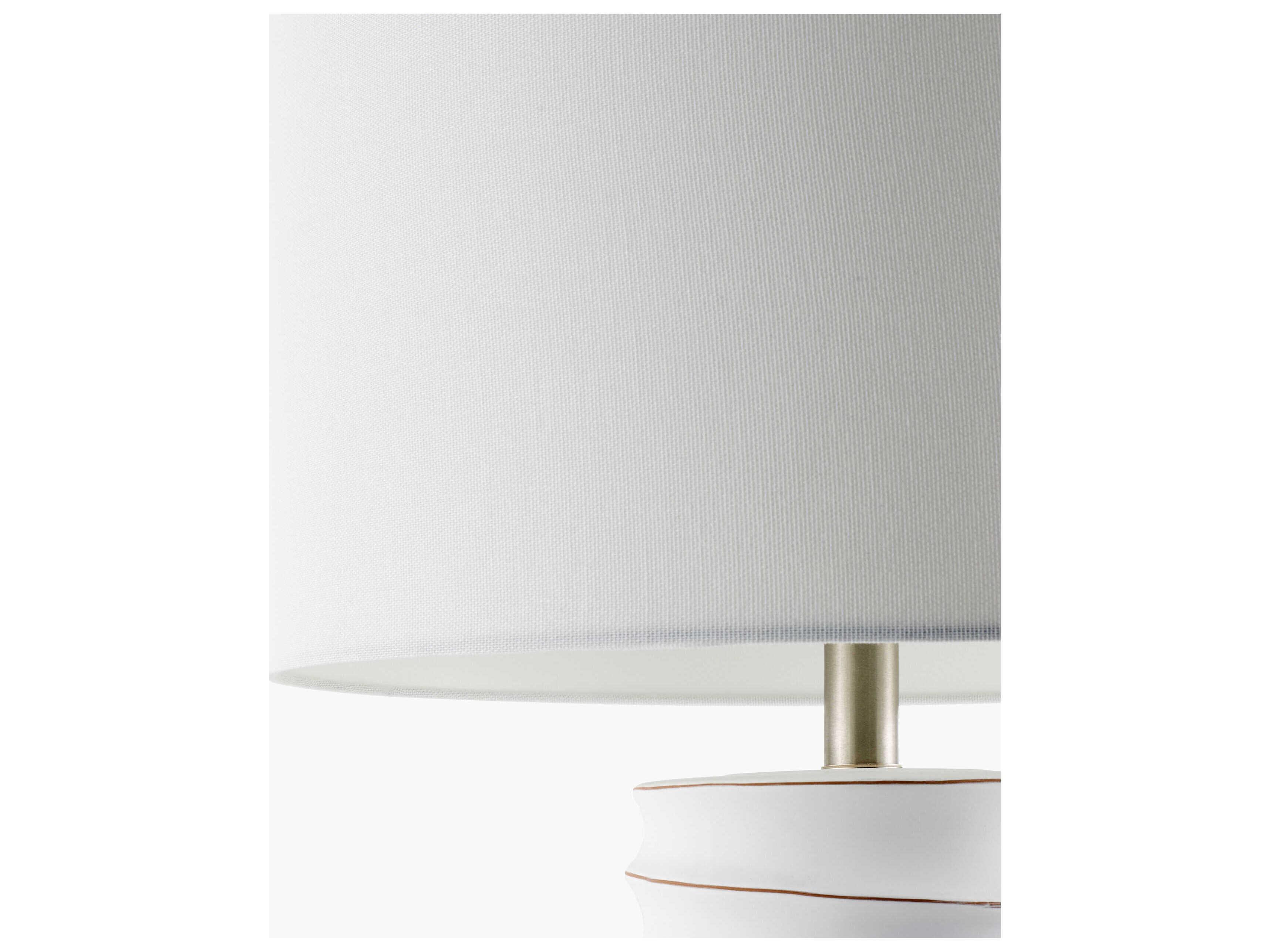 Surya Obelisco White Linen Buffet Lamp