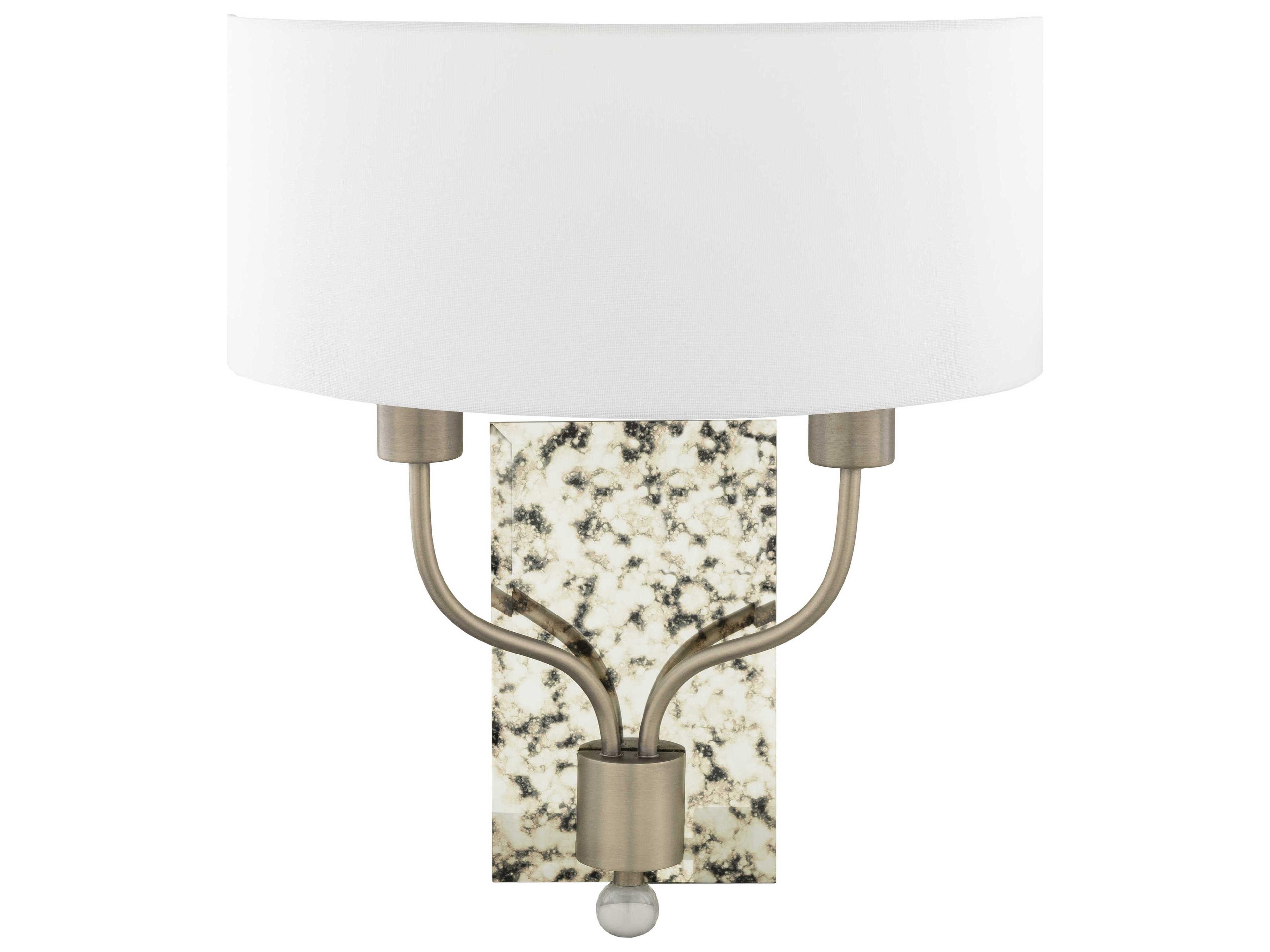 Surya Ogee 2-Light Metallic Nickel Wall Sconce