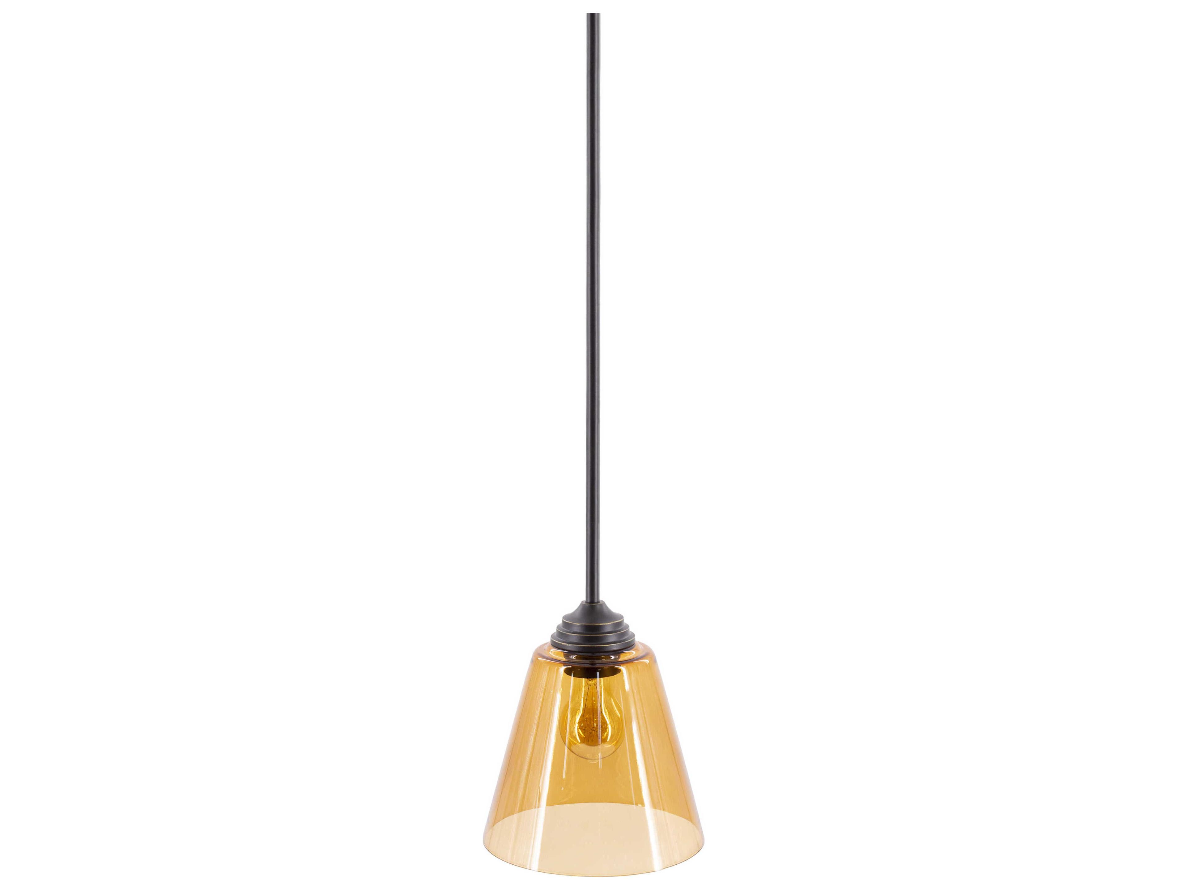 Surya Boone 1-Light Amber Brown Mini Pendant