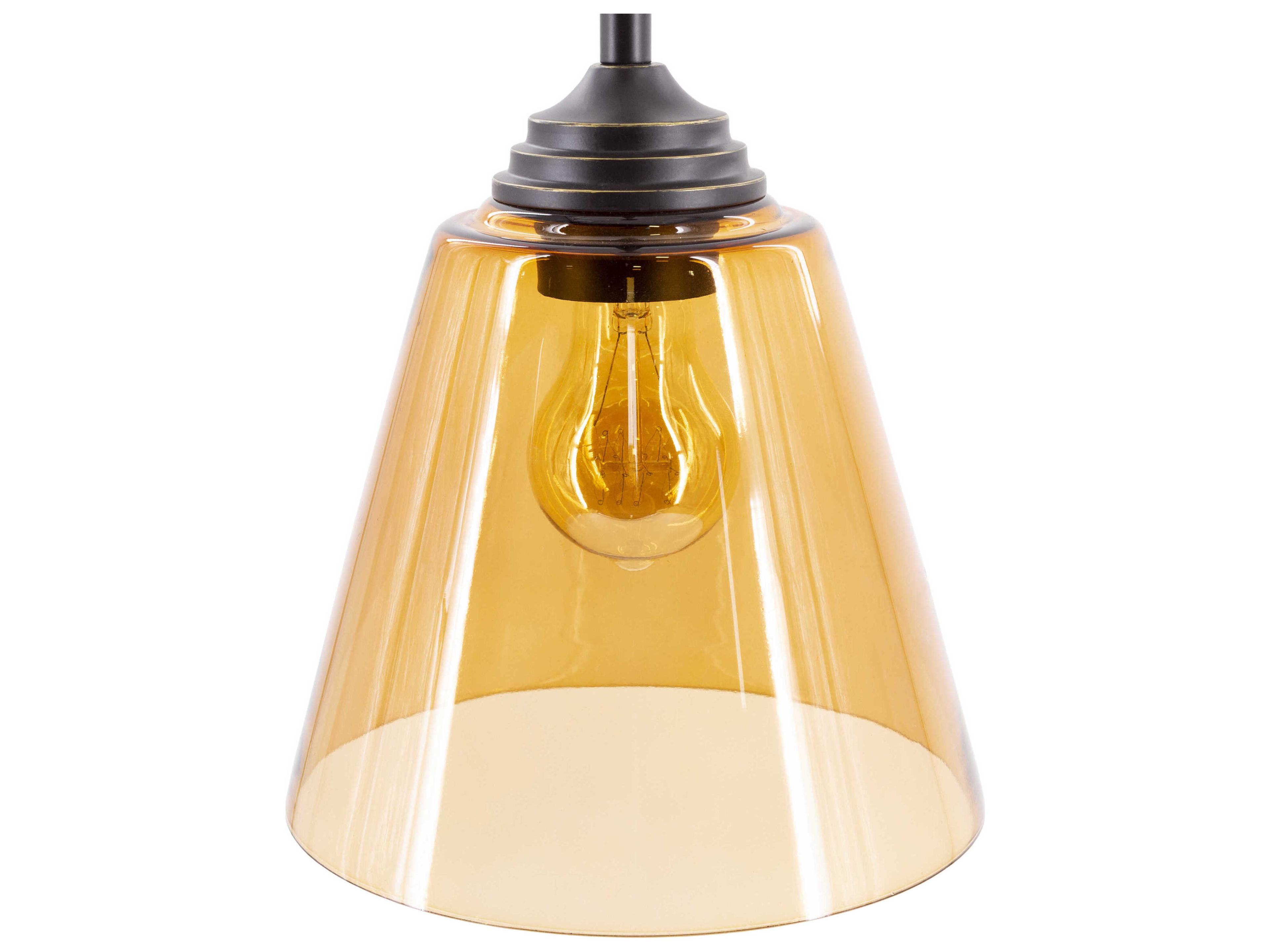 Surya Boone 1-Light Amber Brown Mini Pendant