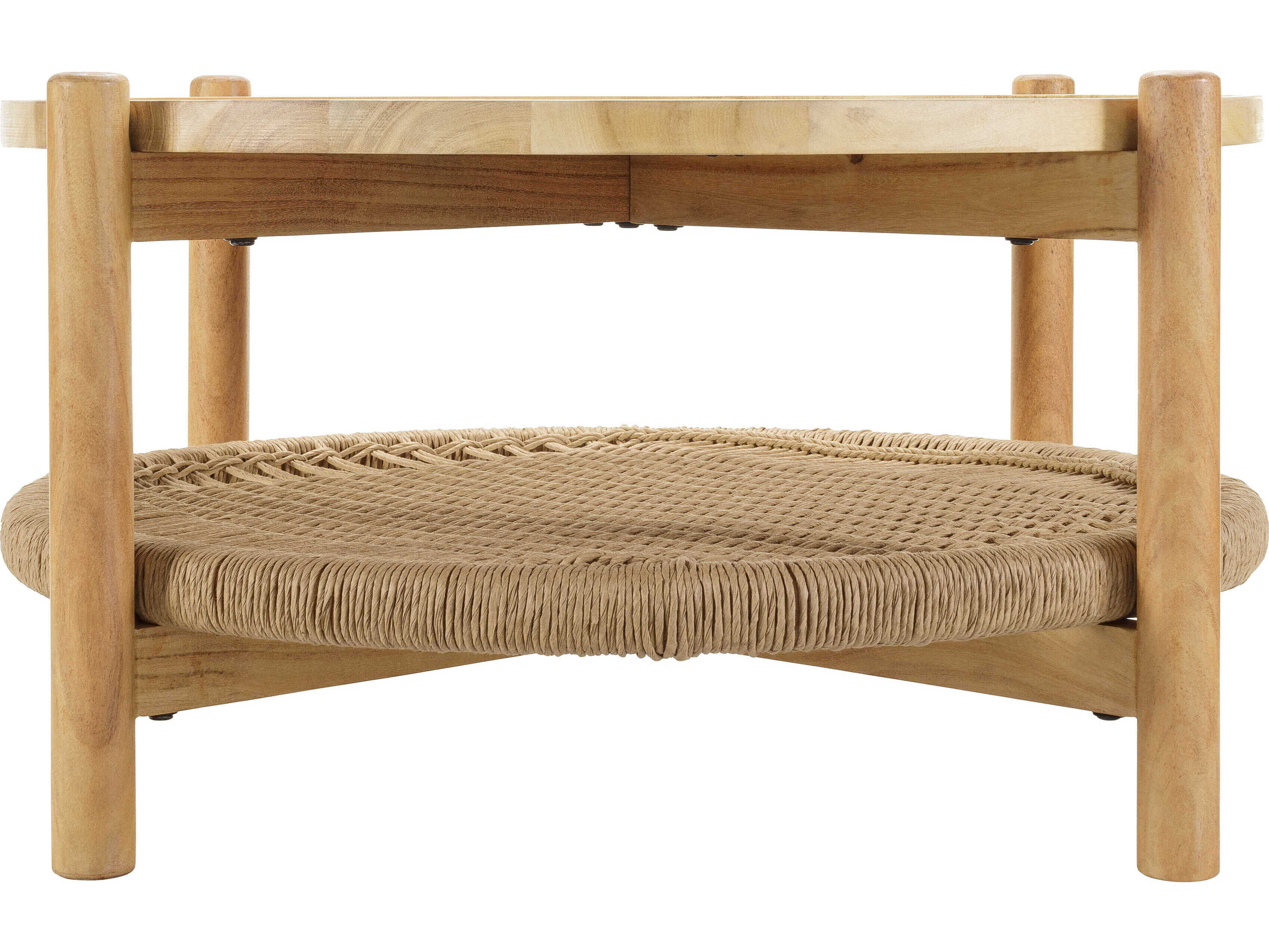 Surya Orly Round Wood Brown Wheat Coffee Table