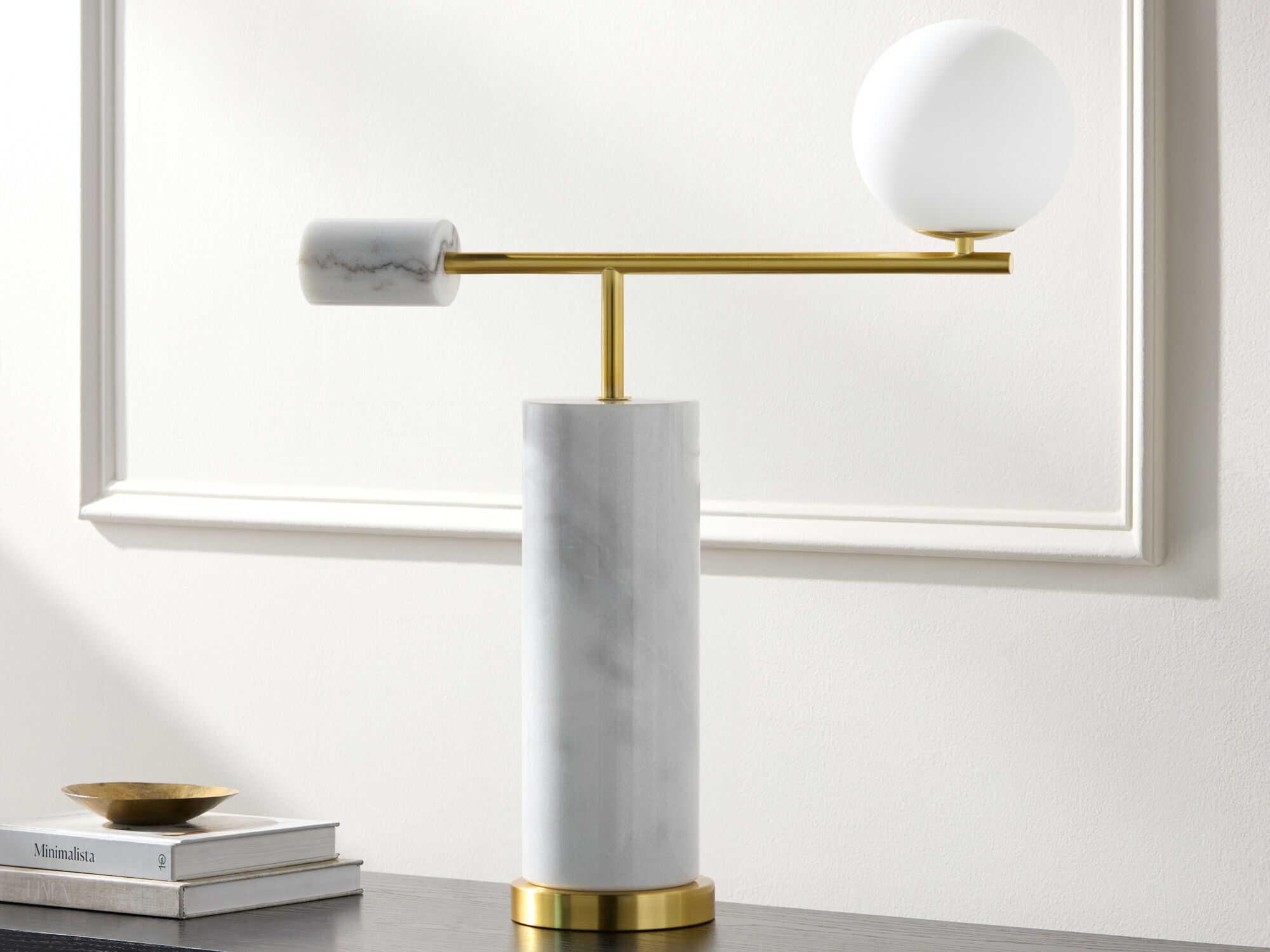 Surya Oslin White Glass Table Lamp