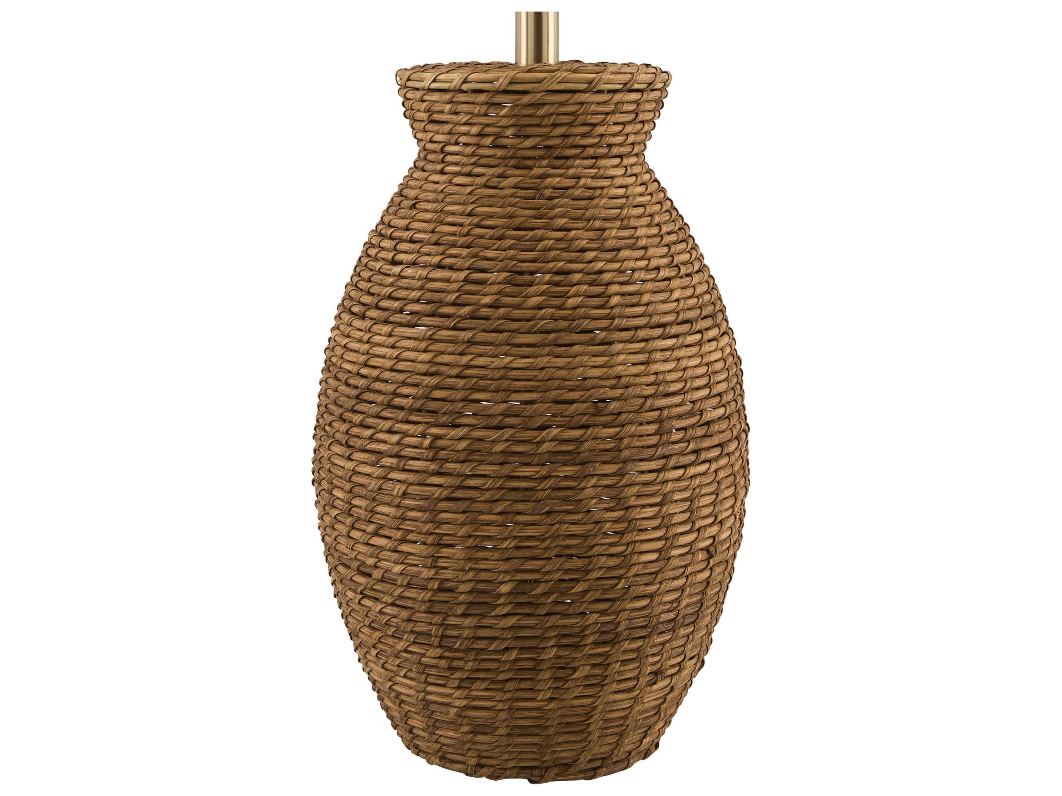 Surya Pubil Wheat White Linen Brown Buffet Lamp