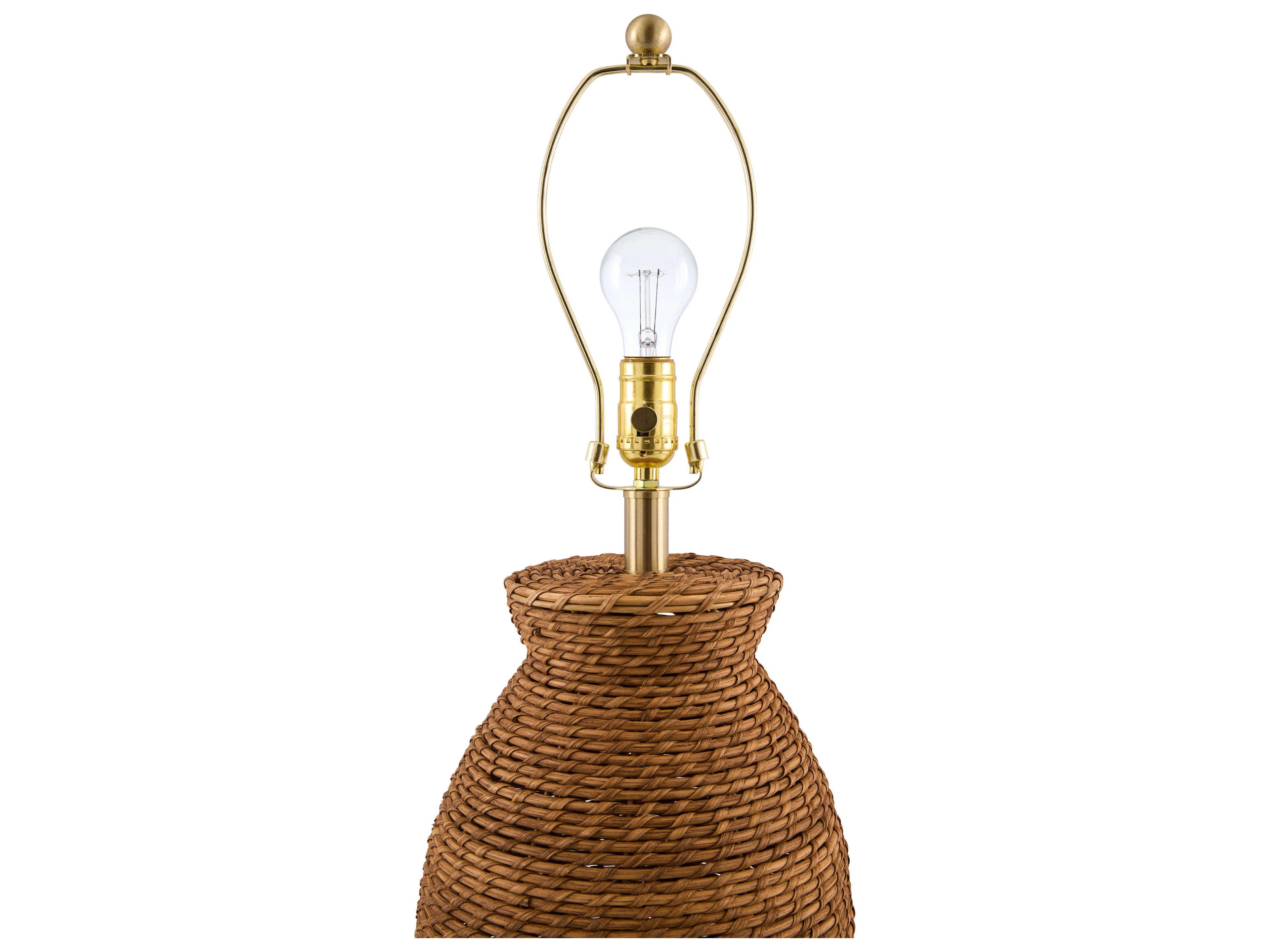 Surya Pubil Wheat White Linen Brown Buffet Lamp