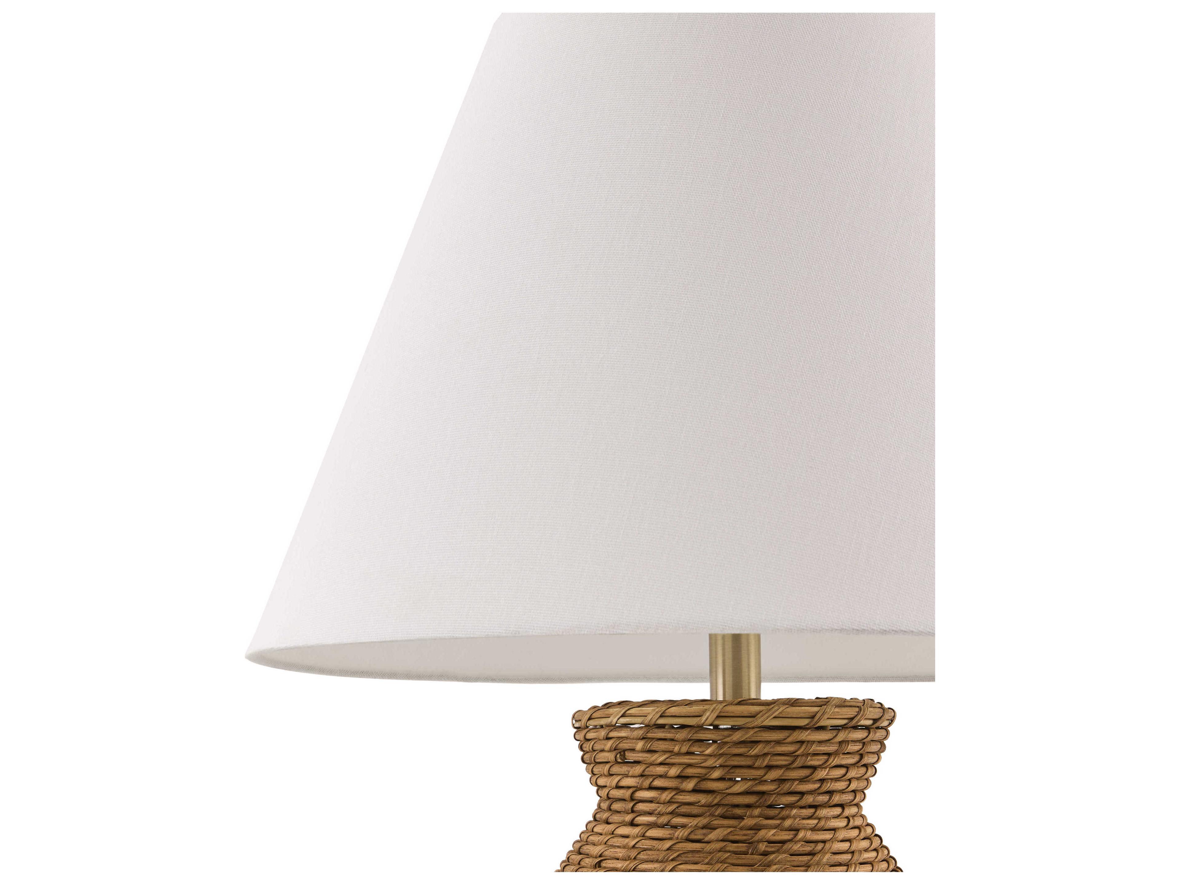 Surya Pubil Wheat White Linen Brown Buffet Lamp