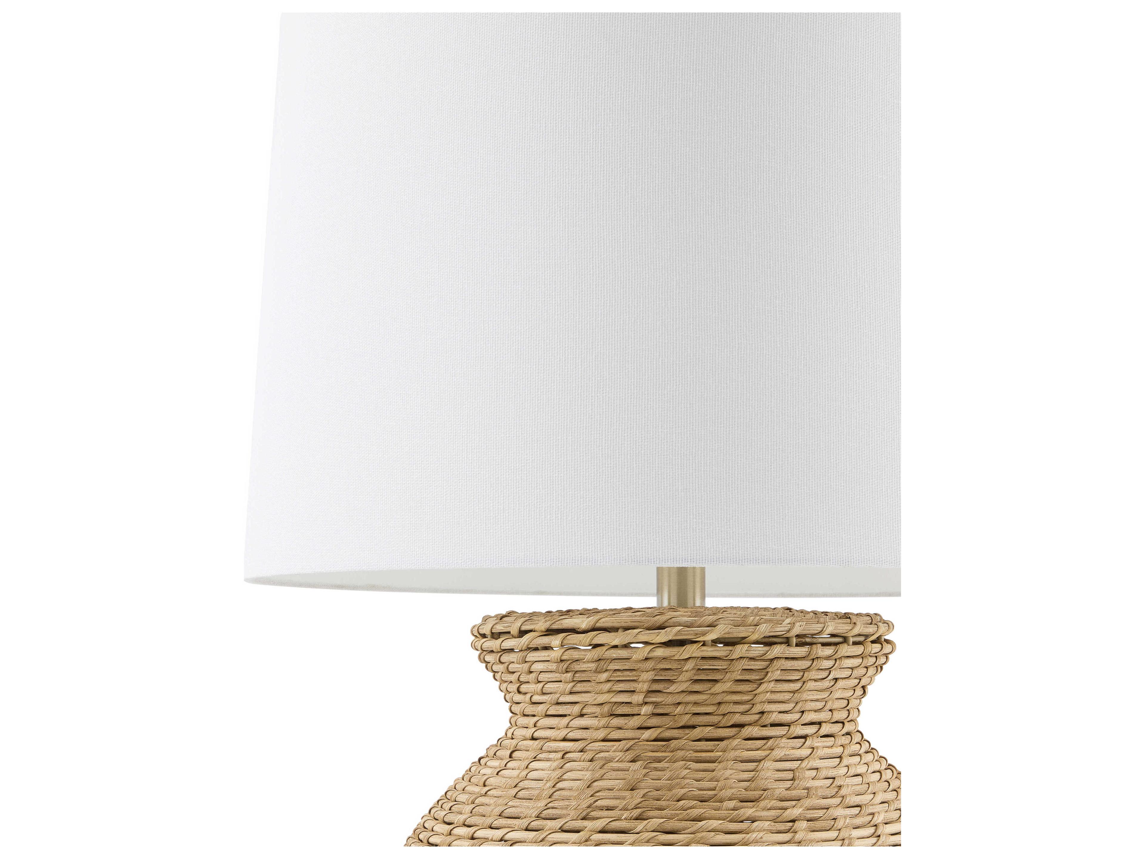 Surya Pubil Wheat White Linen Brown Buffet Lamp