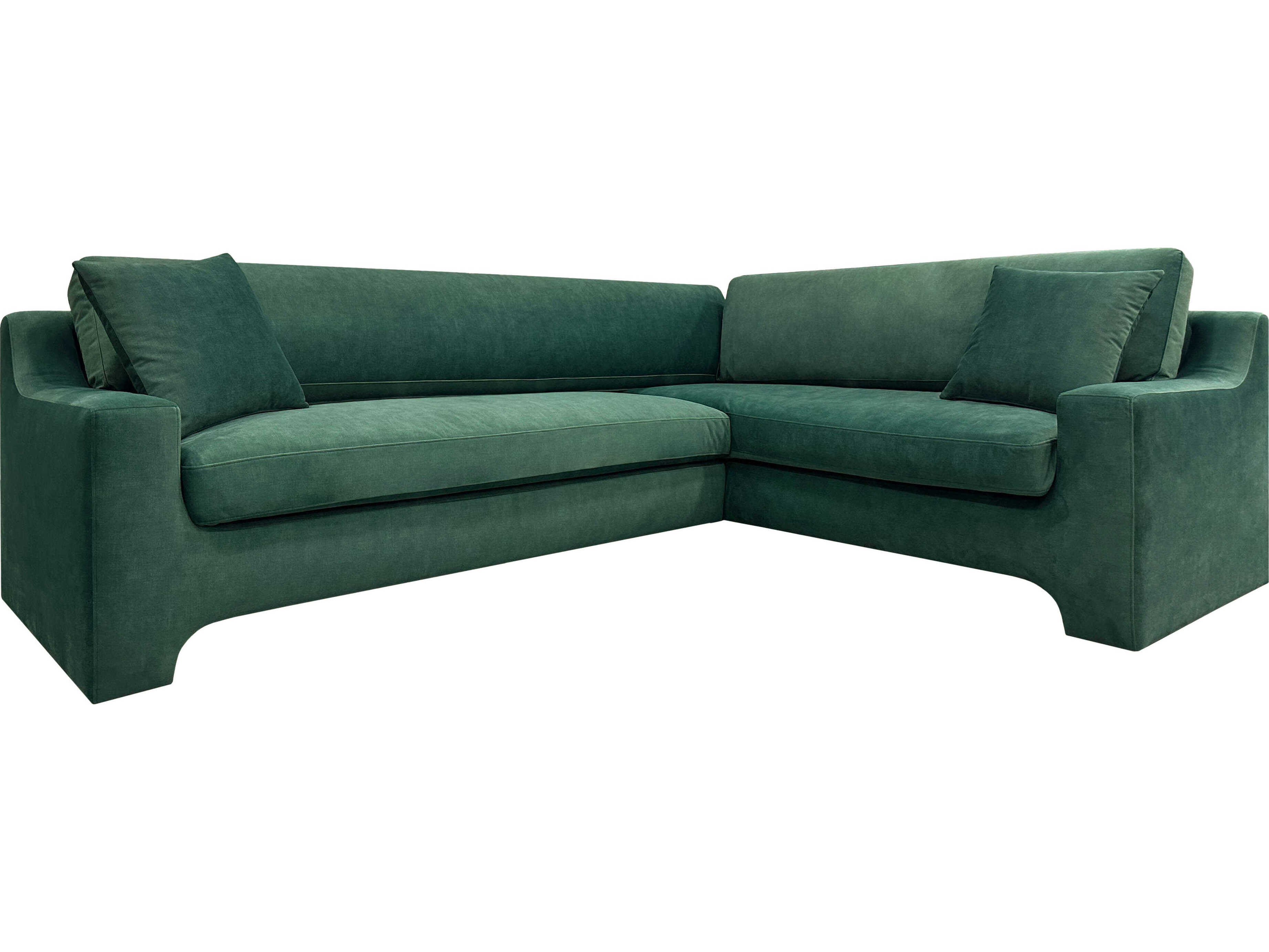 Surya Purcel Green Upholstered Sectional Sofa