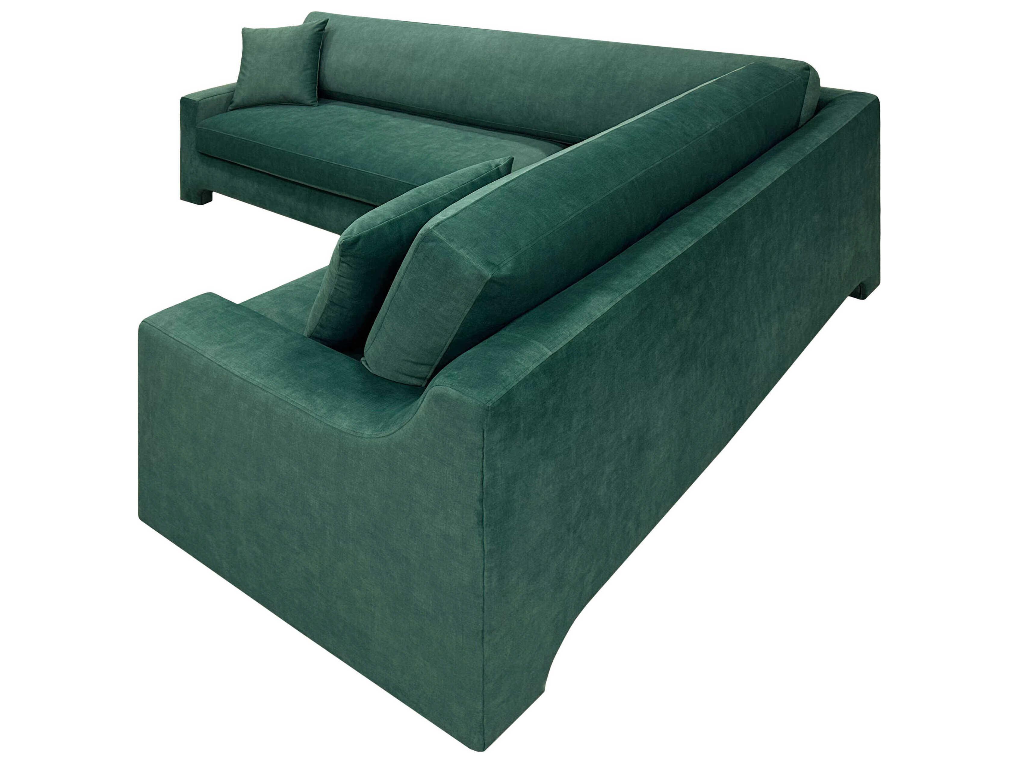 Surya Purcel Green Upholstered Sectional Sofa