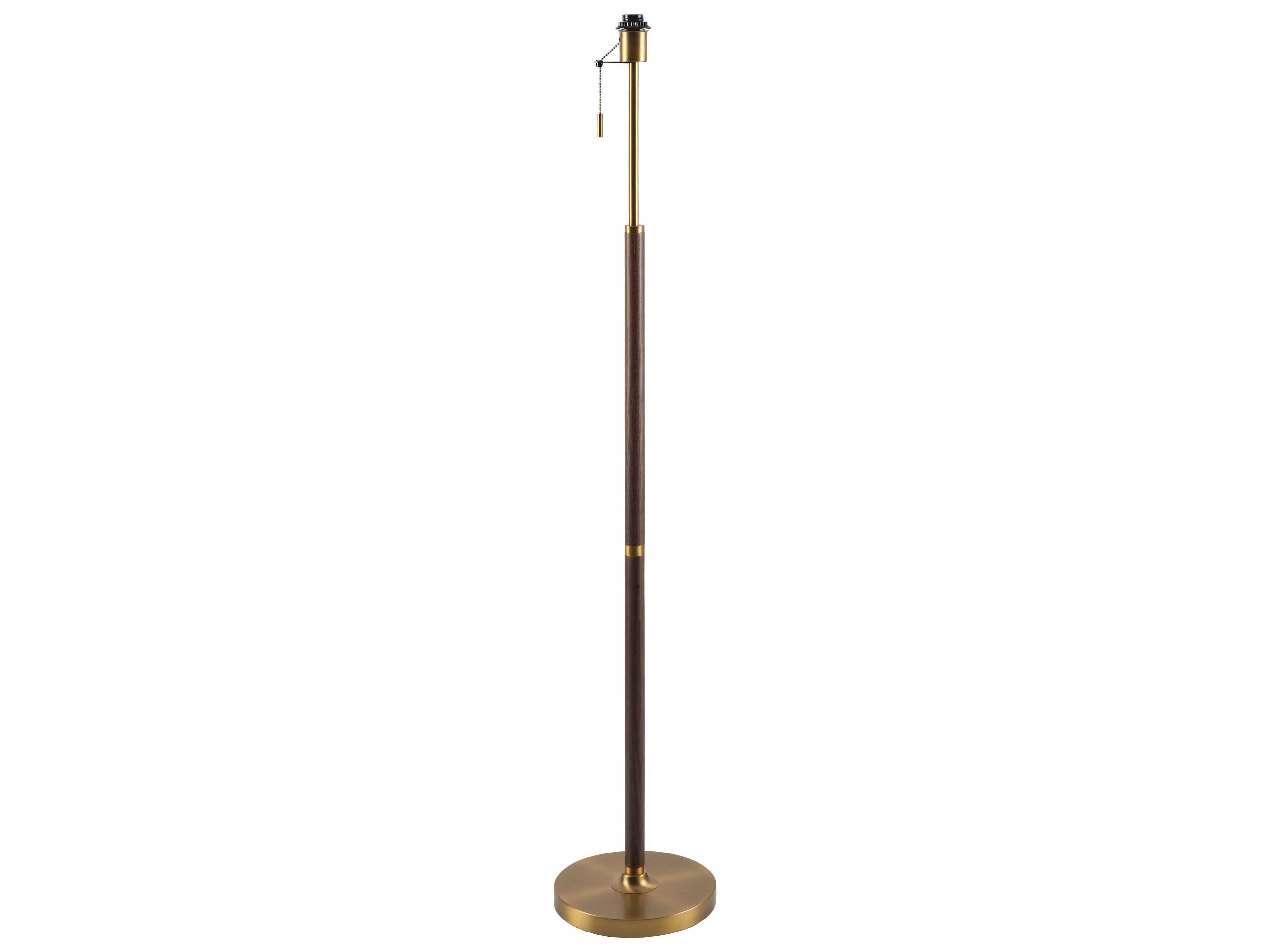 Surya Parco Brown White Linen Floor Lamp
