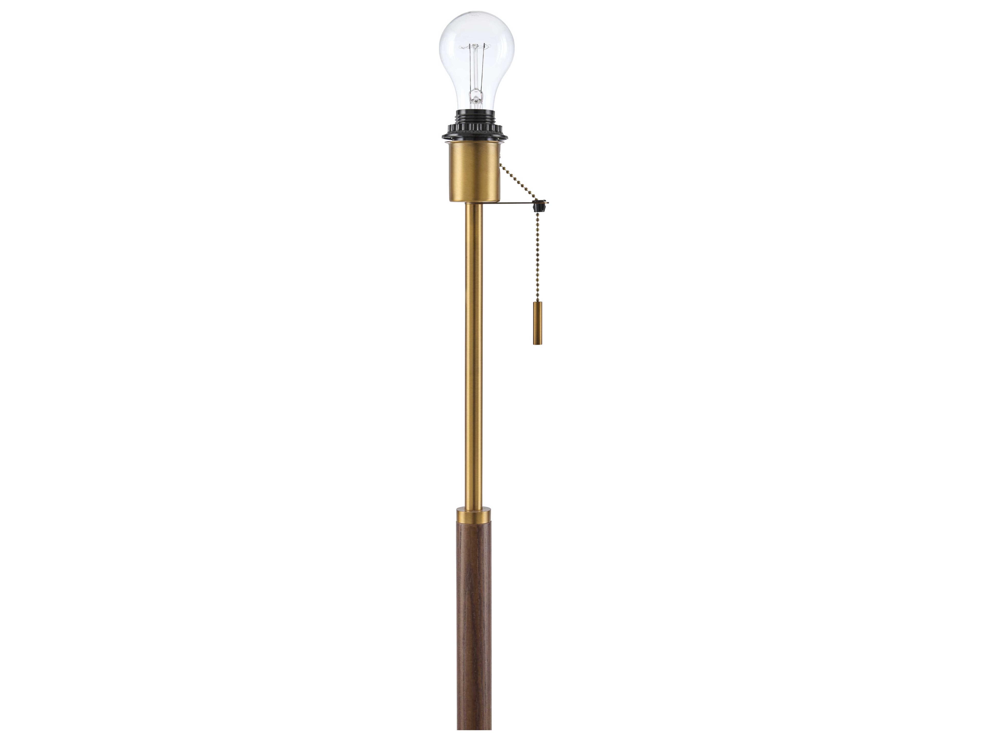 Surya Parco Brown White Linen Floor Lamp