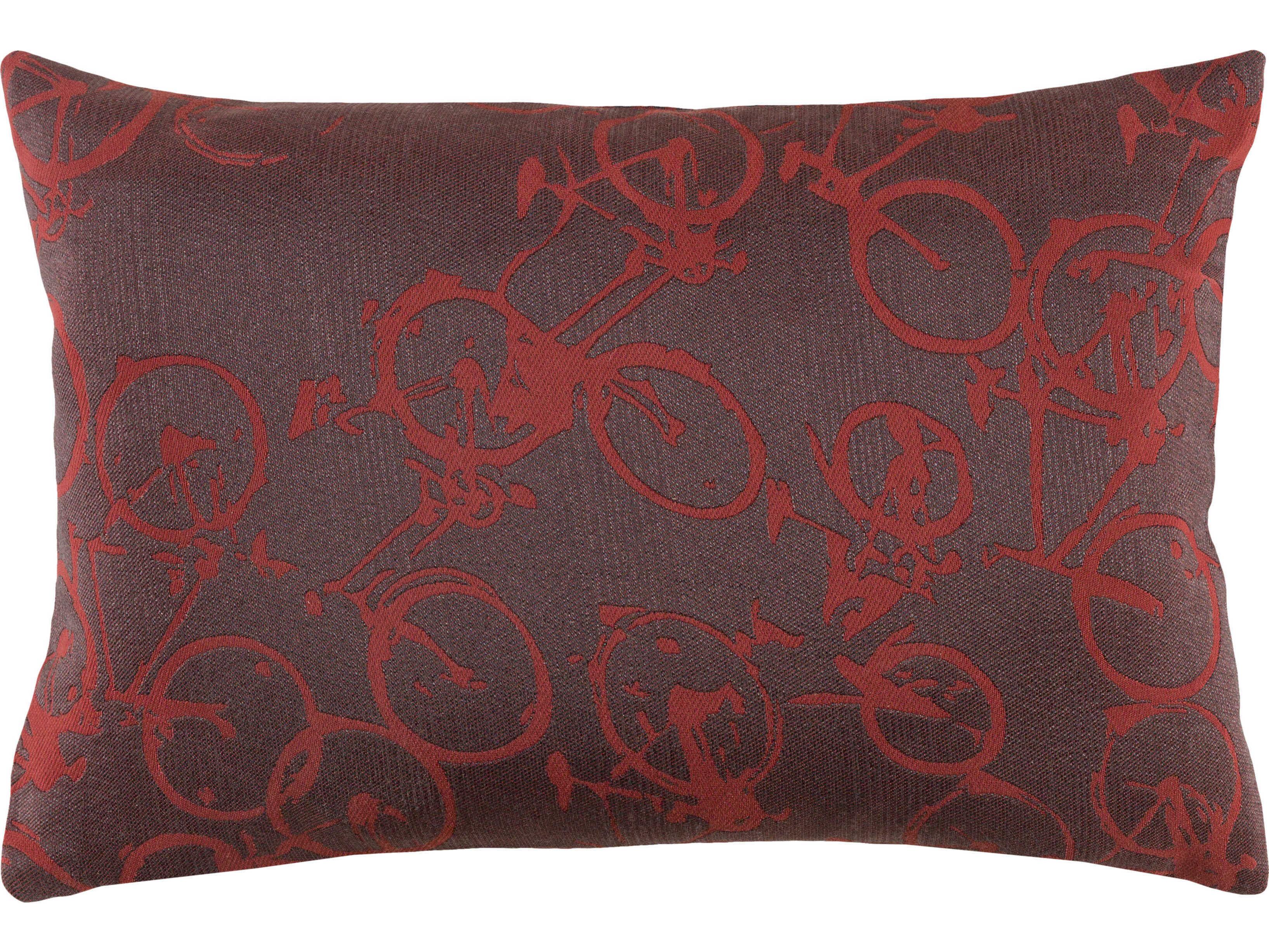 Surya Pedal Power Burgundy Pillow