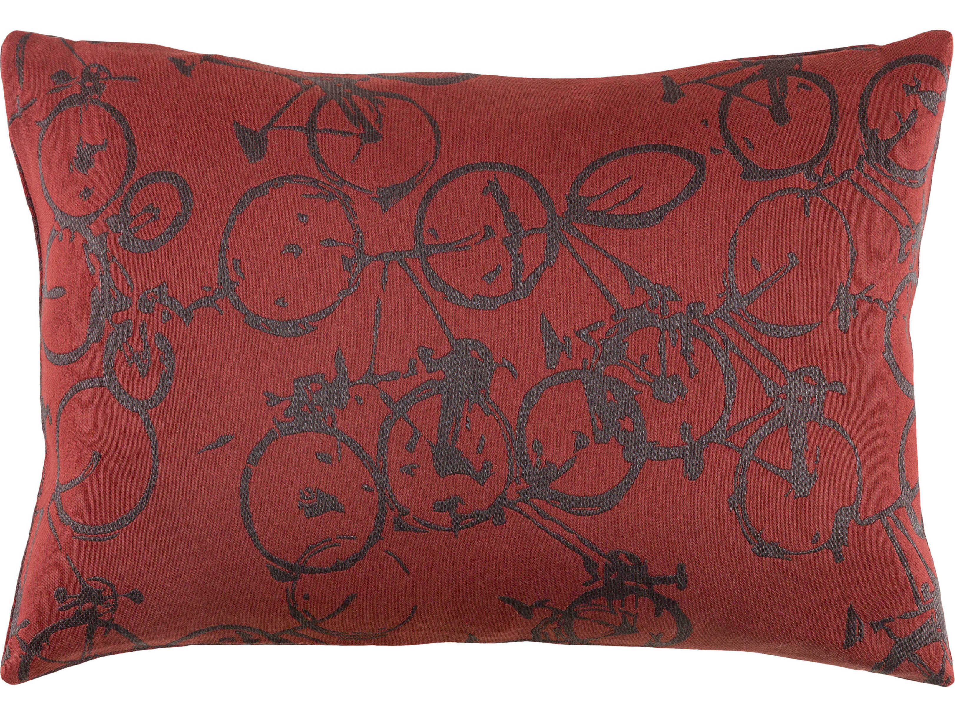 Surya Pedal Power Burgundy Pillow