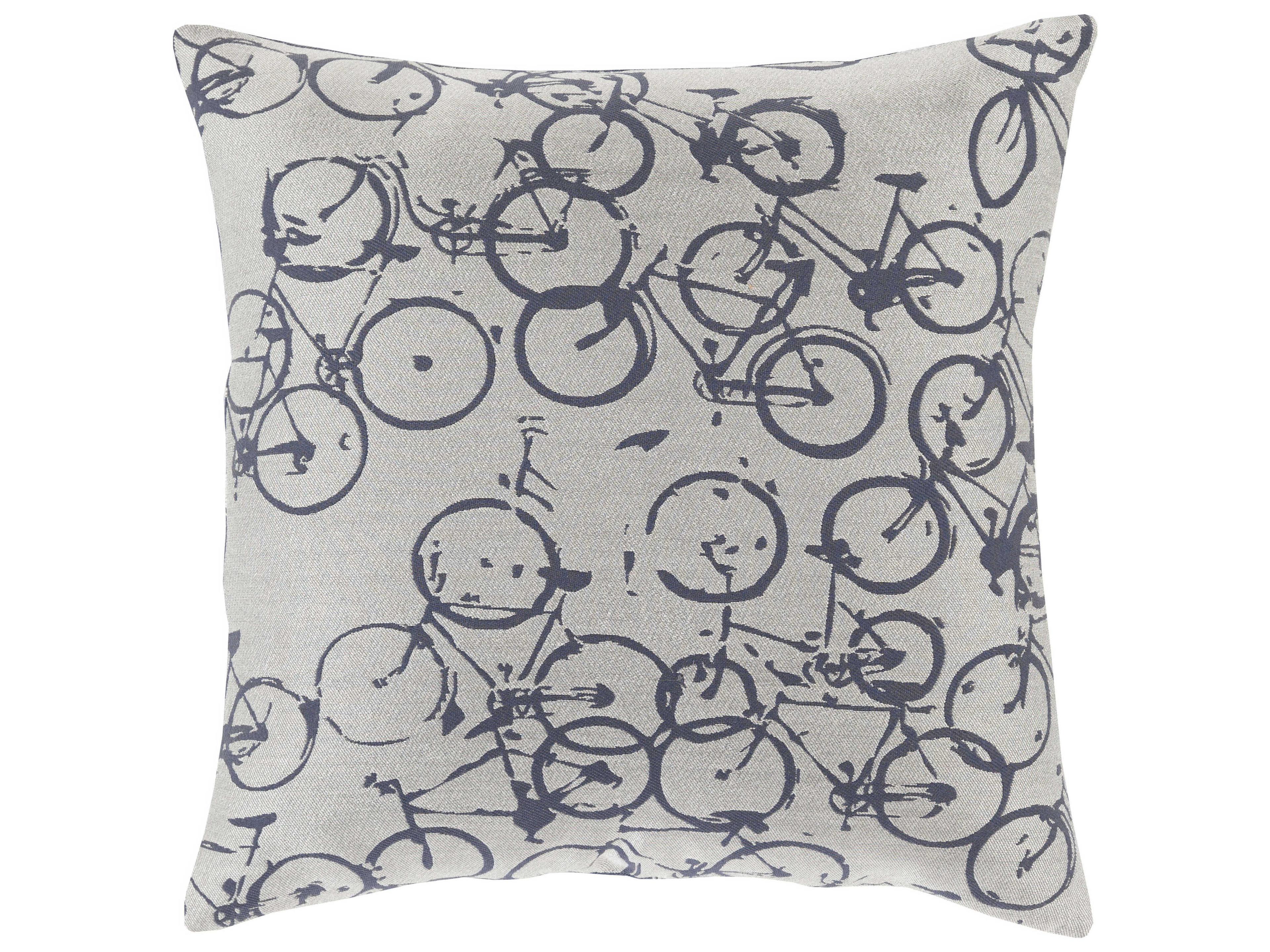 Surya Pedal Power Light Gray Pillow