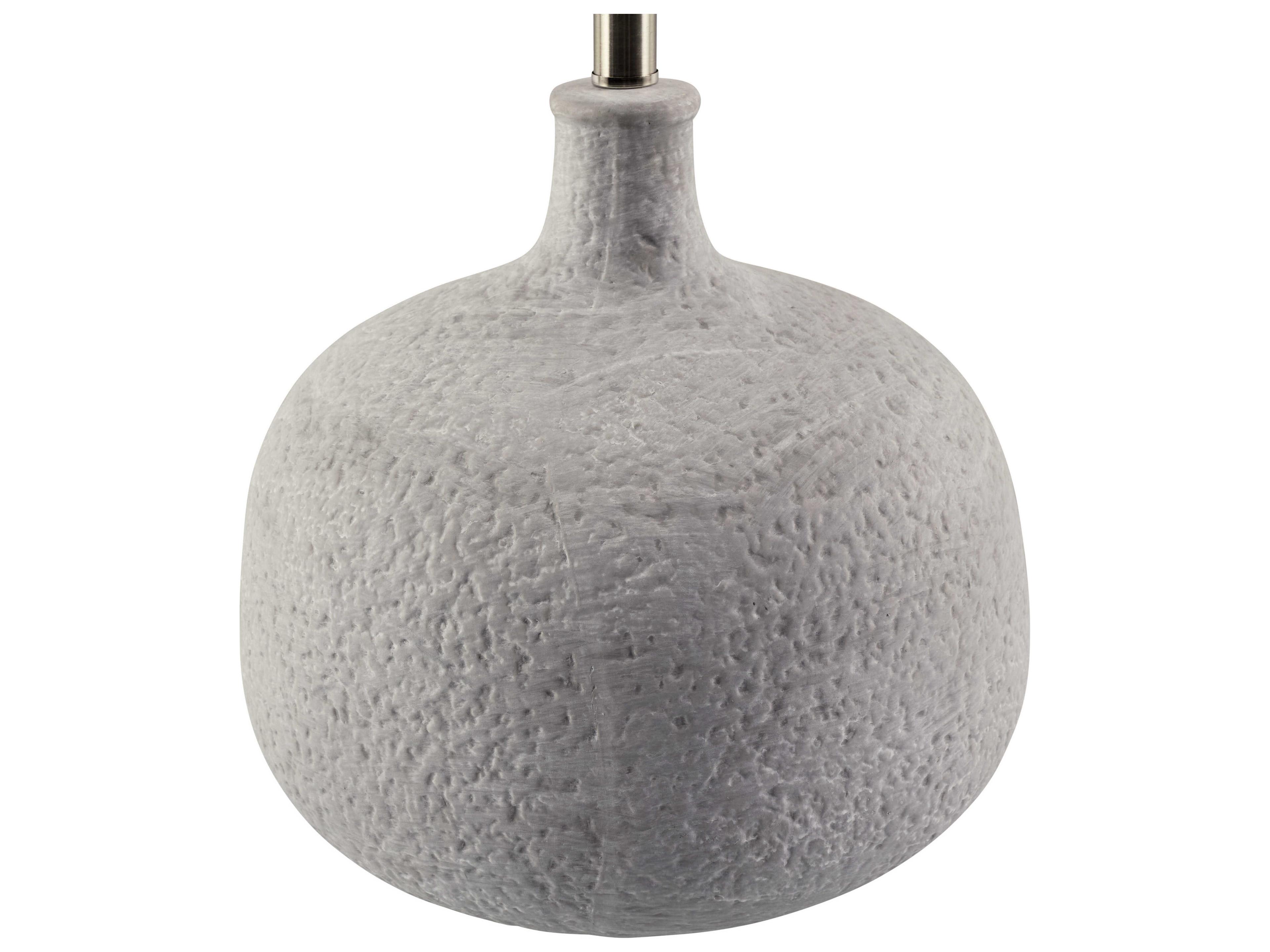 Surya Pedras Gray White Linen Buffet Lamp