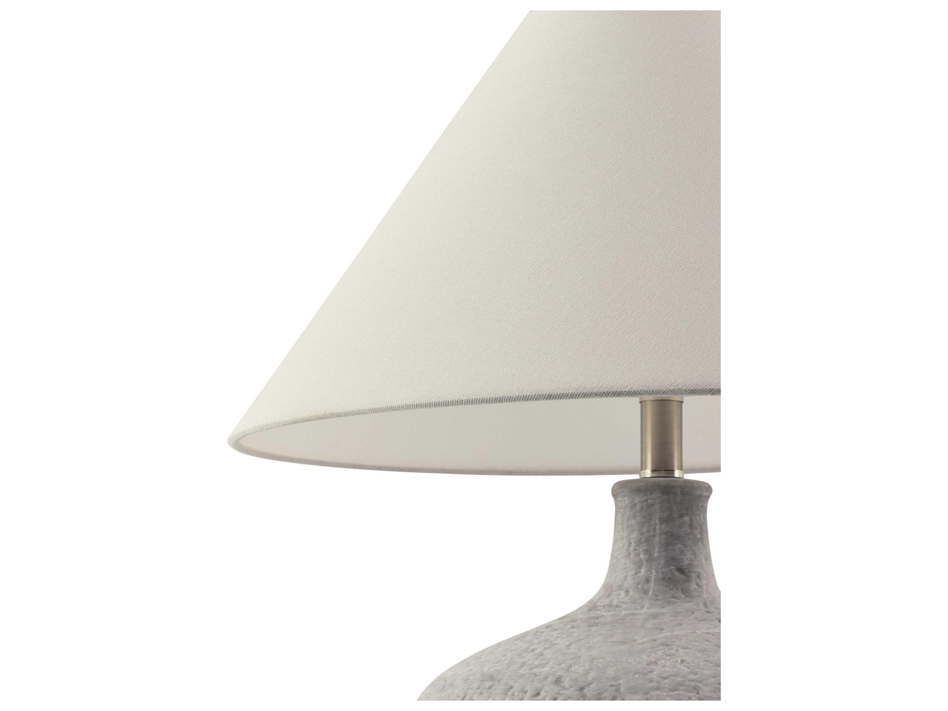 Surya Pedras Gray White Linen Buffet Lamp