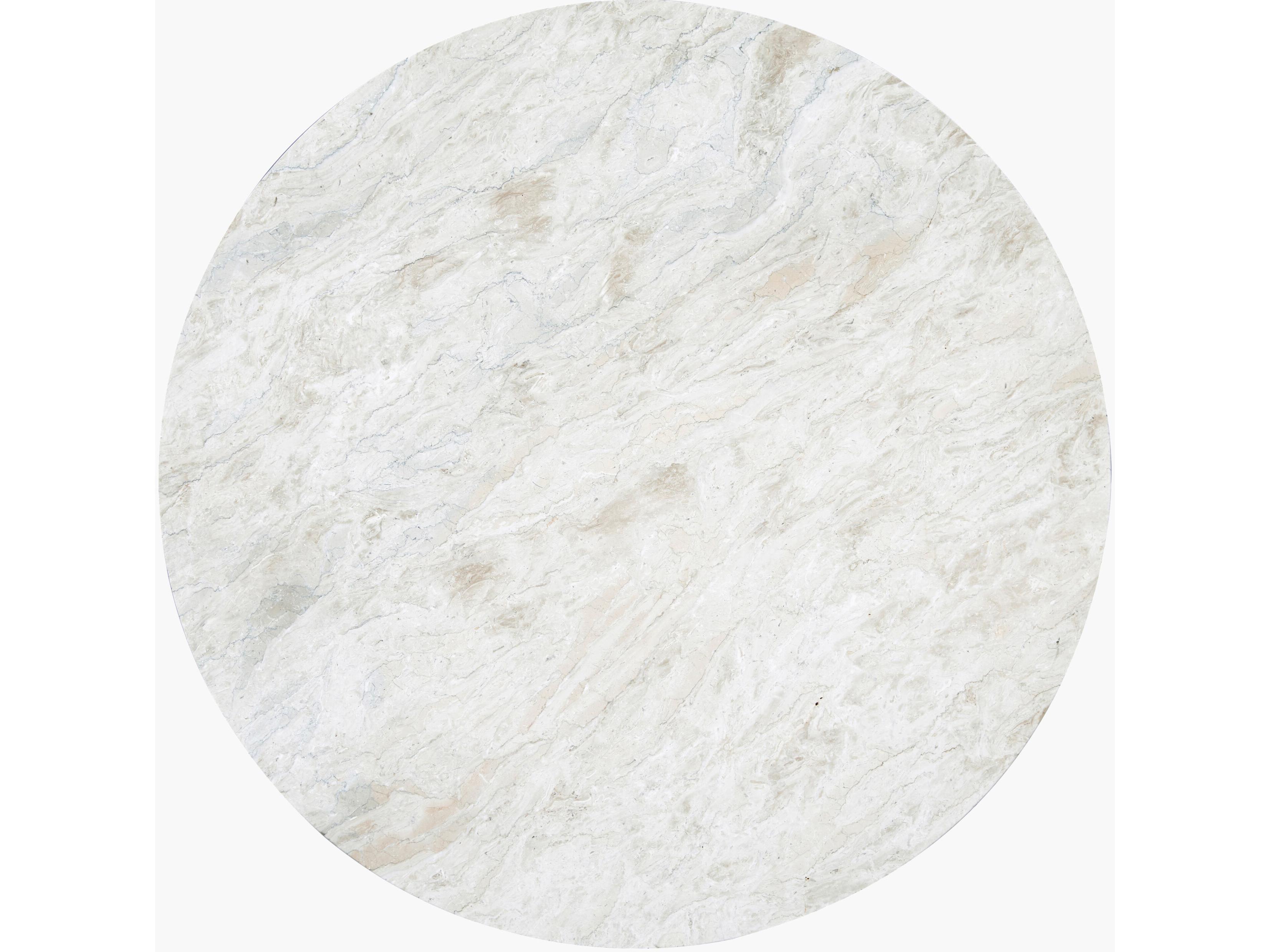 Surya Planar Round Marble White Clear Coffee Table