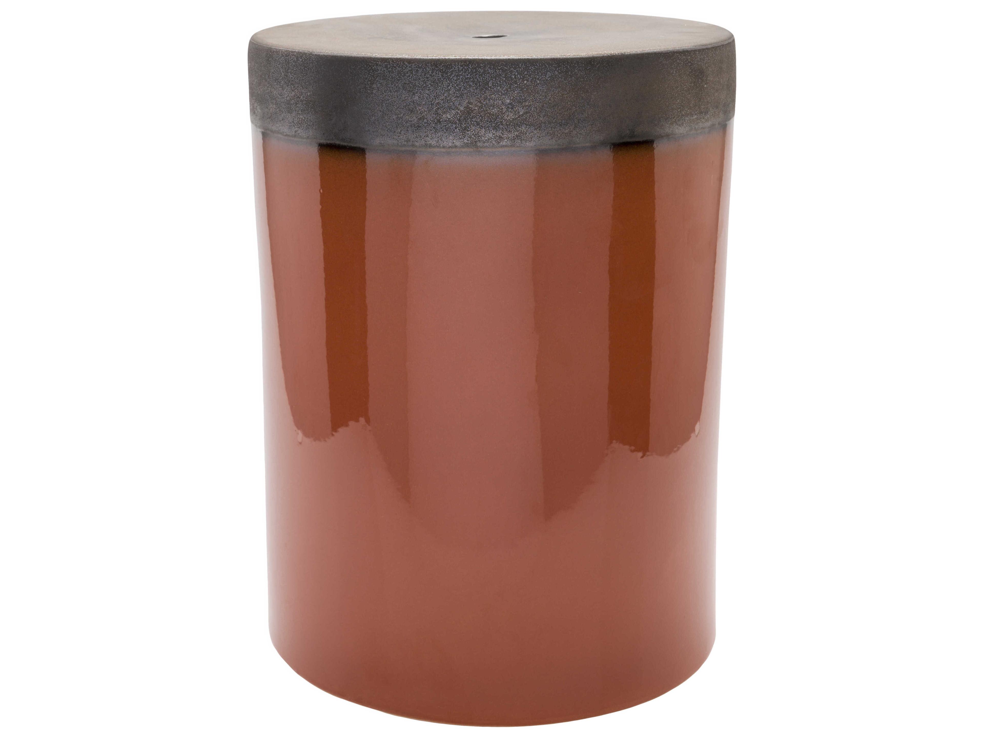 Surya Palominas Dark Brown Burnt Orange Accent Stool