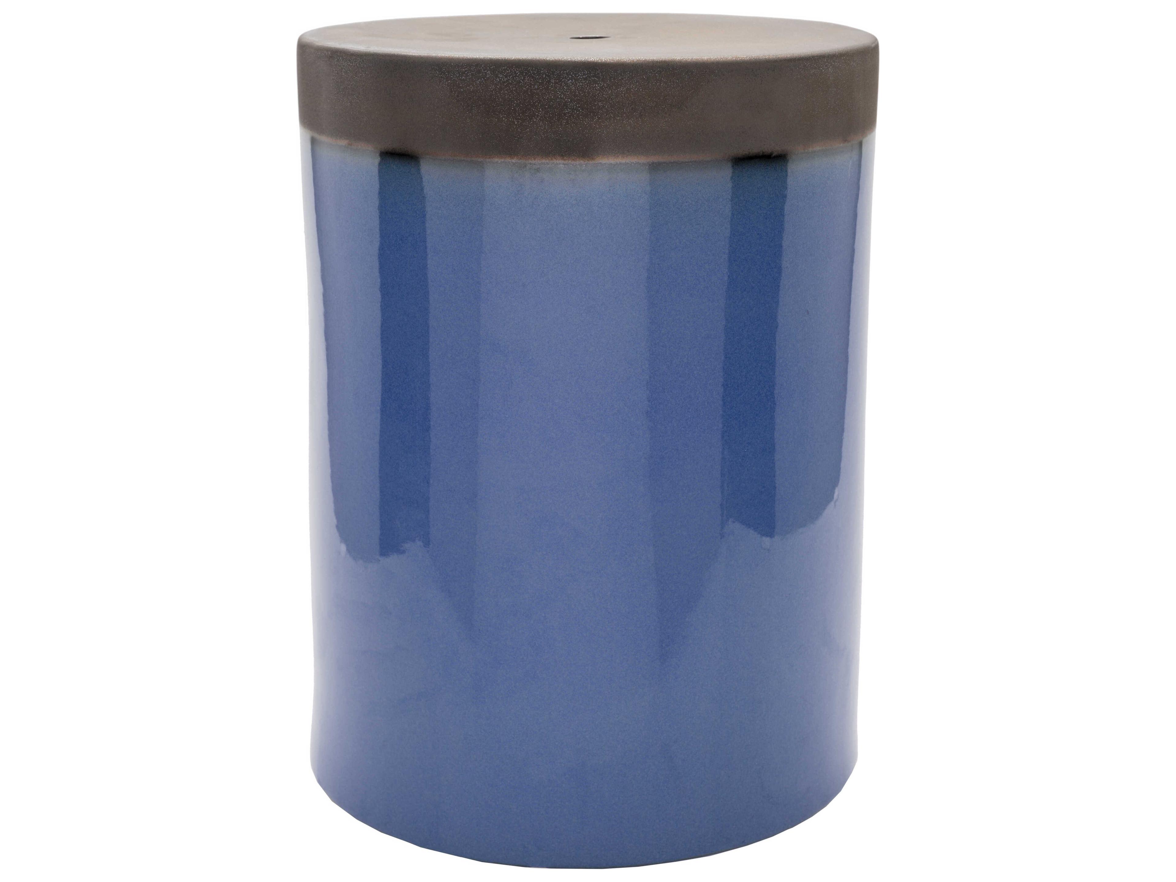 Surya Palominas Dark Brown Blue Accent Stool