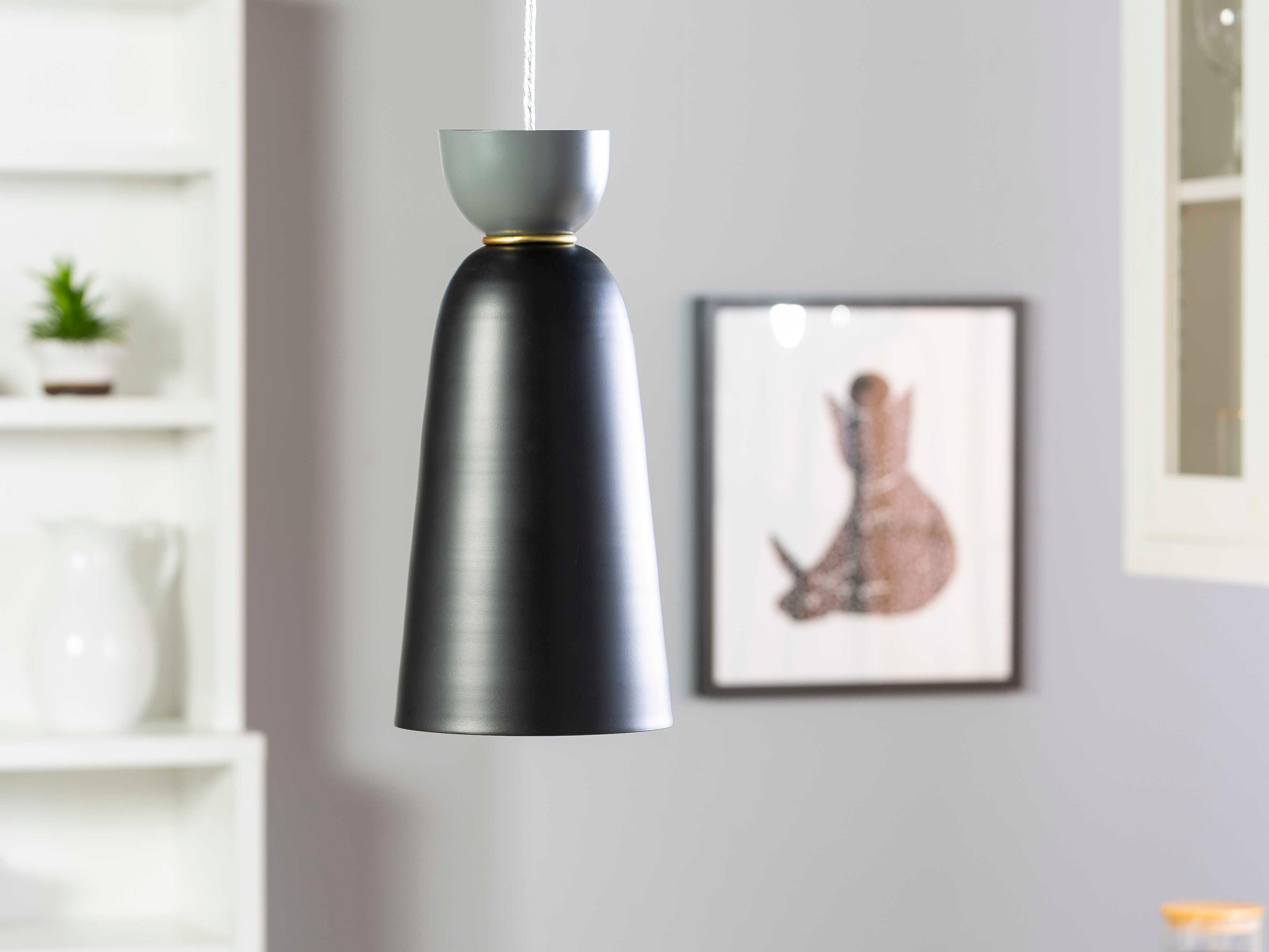 Surya Prismatic 1-Light Gray Black Mini Pendant