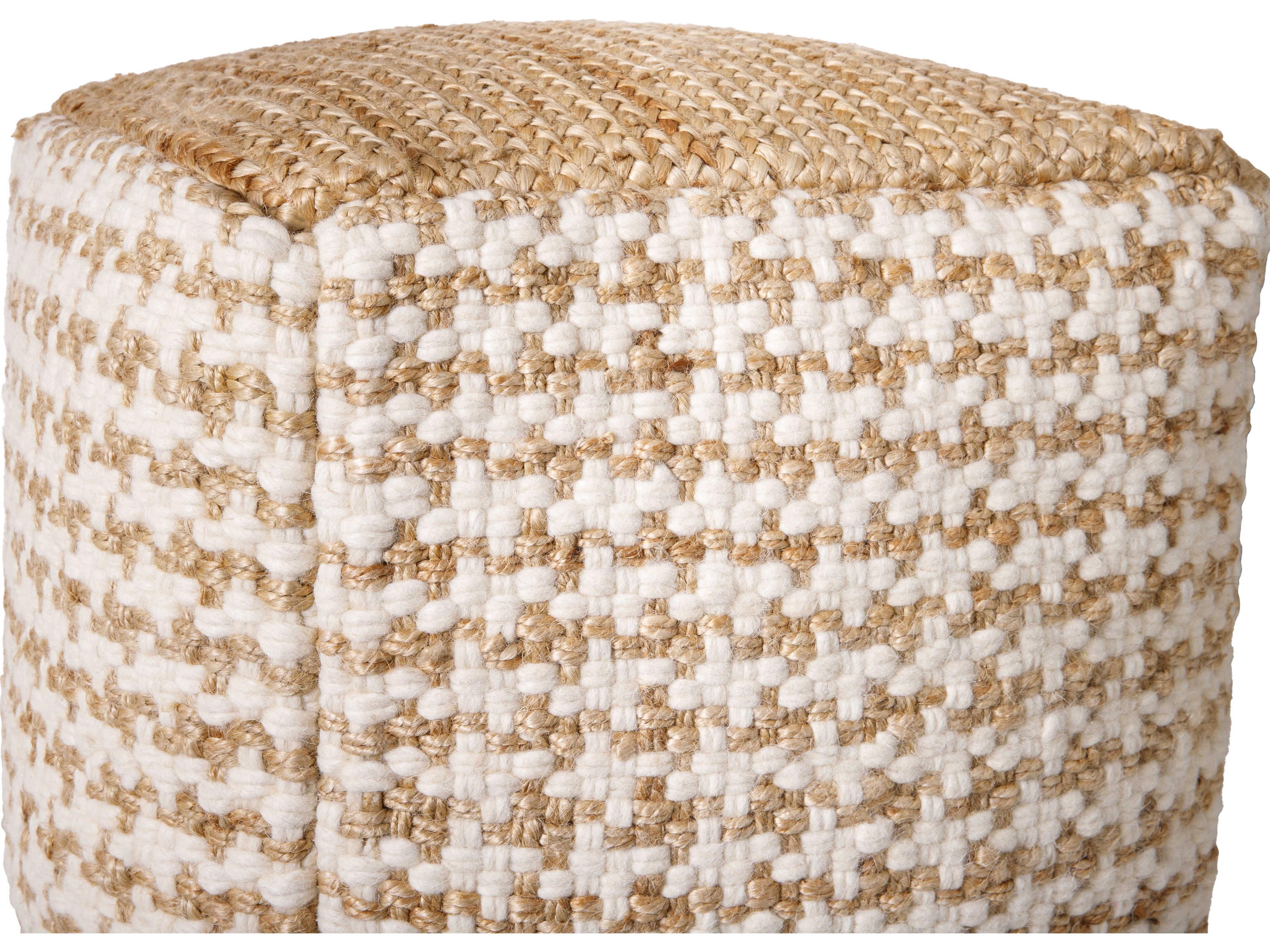 Surya Palna Beige Pouf