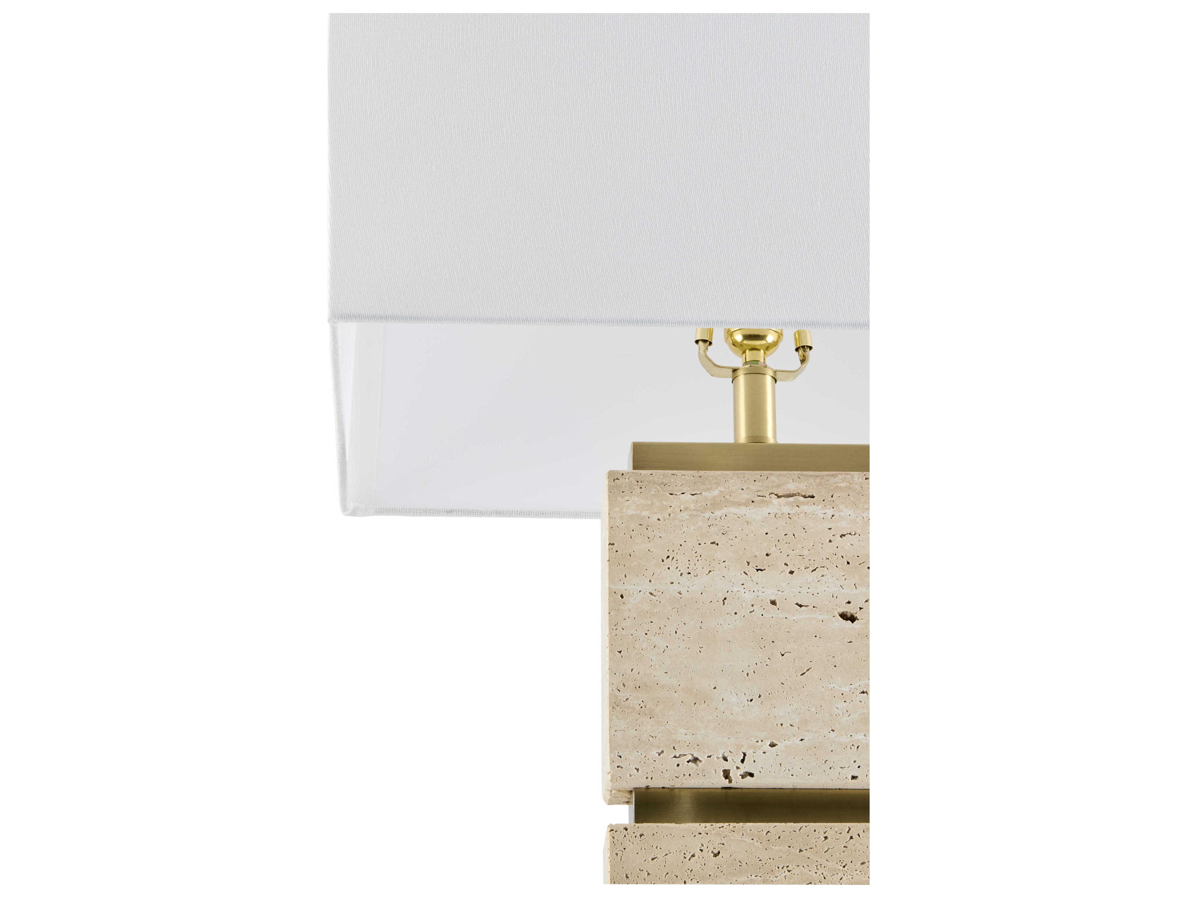 Surya Ponta Yellow White Linen Brown Floor Lamp