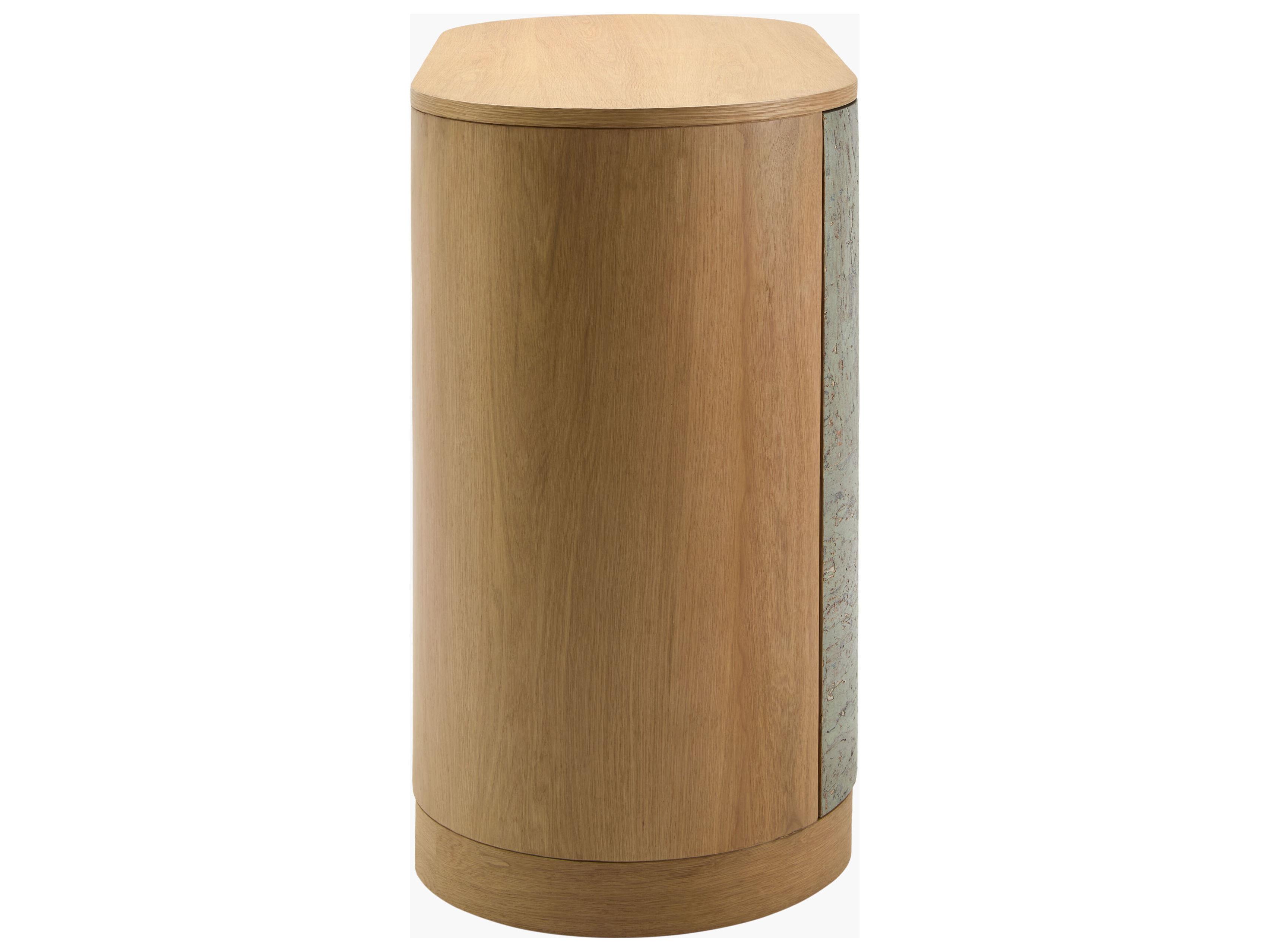 Surya Poros Green Brown Oak Wood Accent Chest