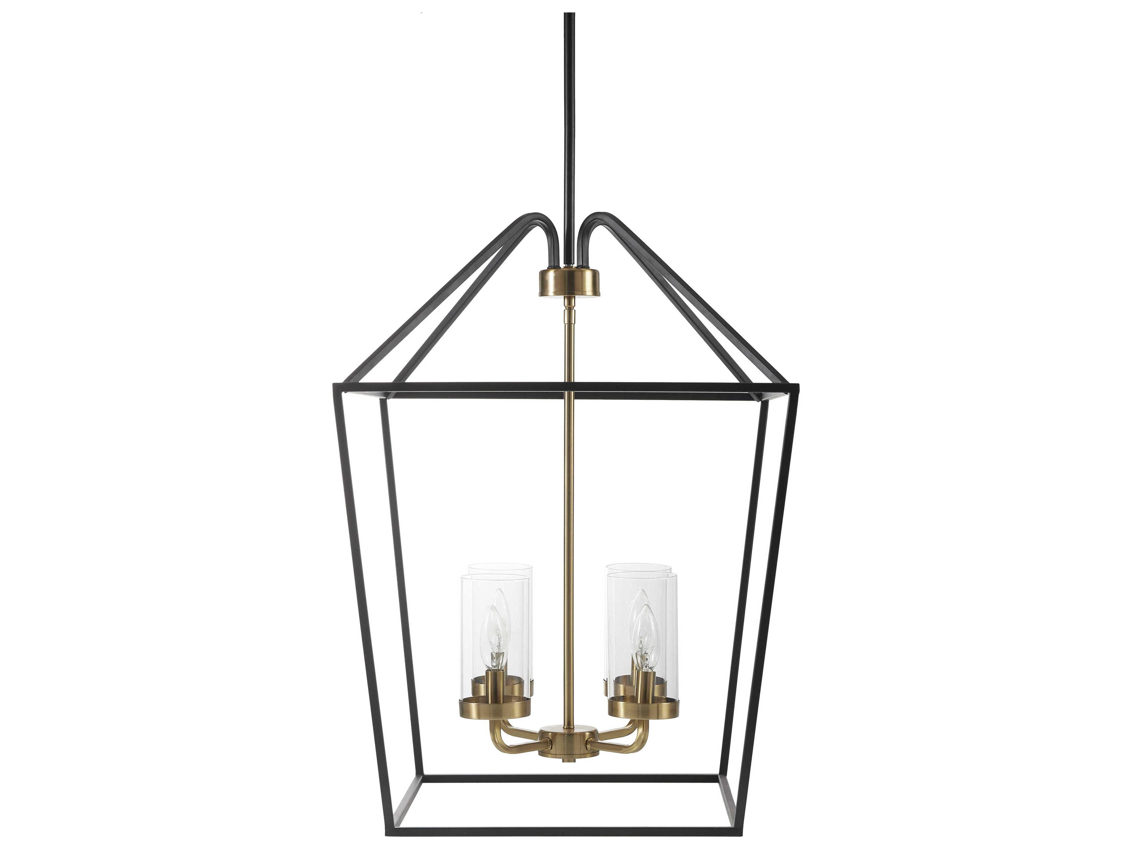 Surya Possini 4-Light Black Cylinder Pendant