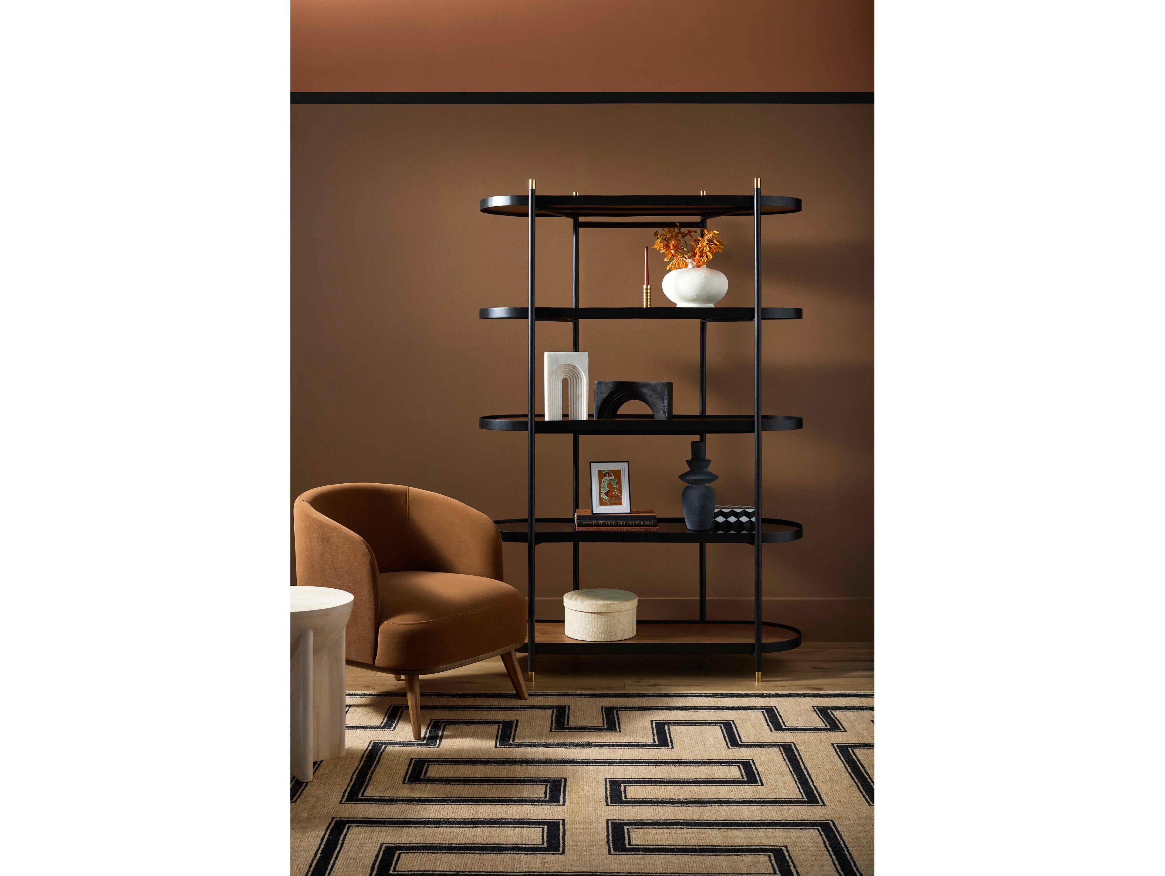 Surya Pearson Dark Brown Black Bookcase